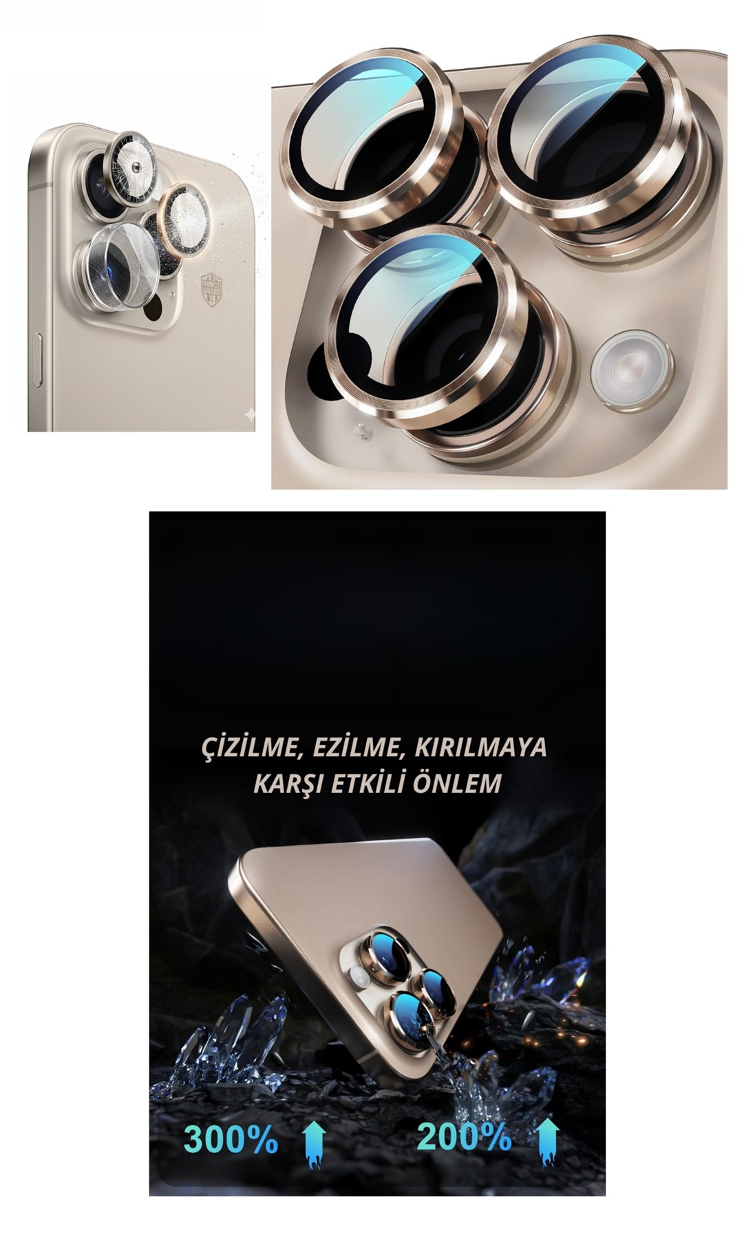 İphone 16 Pro Kamera Lens Koruyucu Naturel