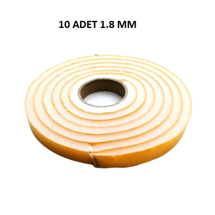10 Adet Kapı Pencere Isı Yalıtım Süngeri Yapışkanlı Pencere Rüzgar Bandı 18mm X 2,5 Mt