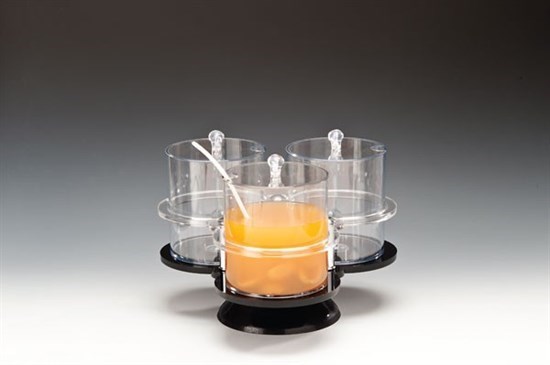 Polycarbonat 3Lü Döner Sosluk Reçellik Standı-18415