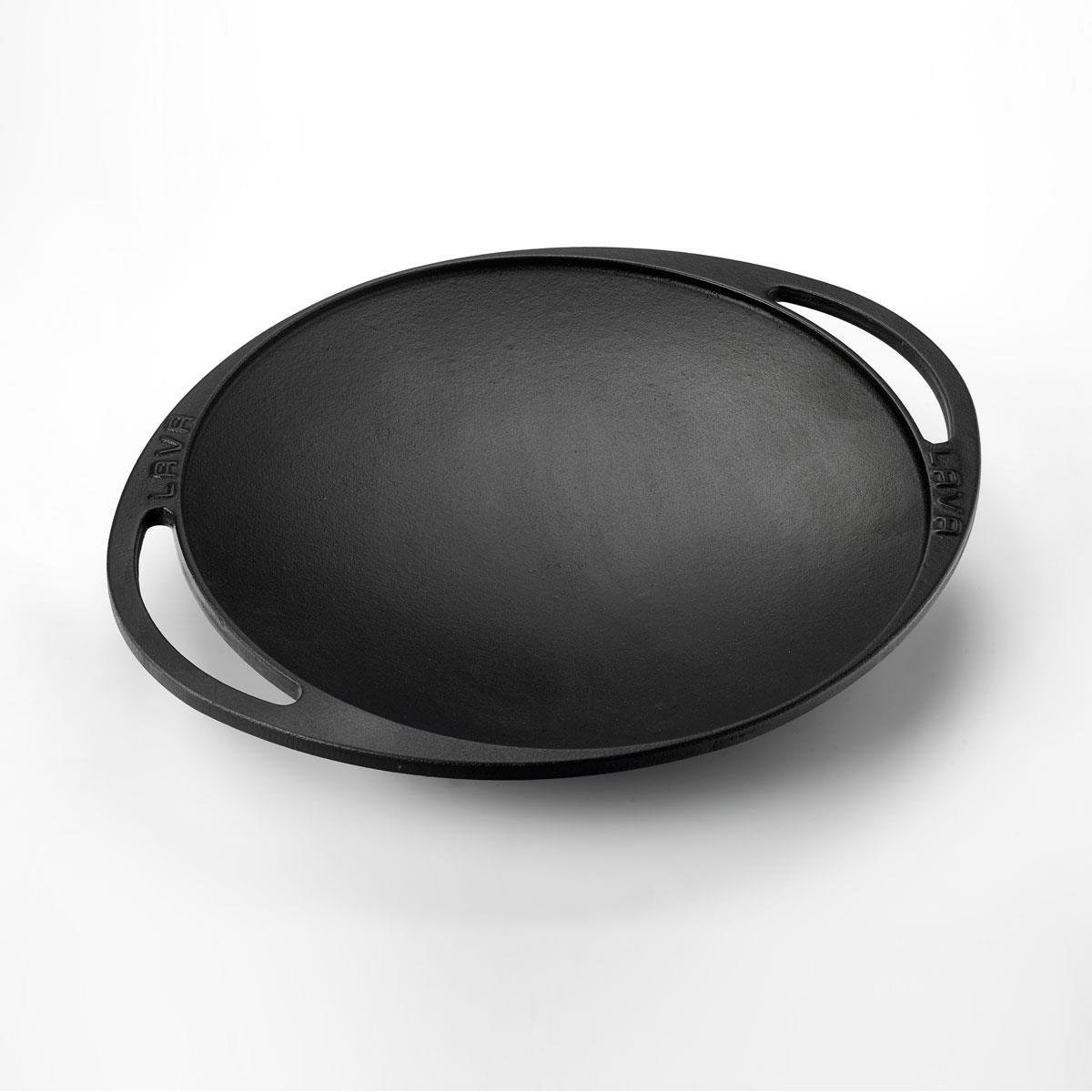 Döküm Yuvarlak sac Kavurma Tavası Döküm Demir Yekpare Çift Kulplu 28 cm