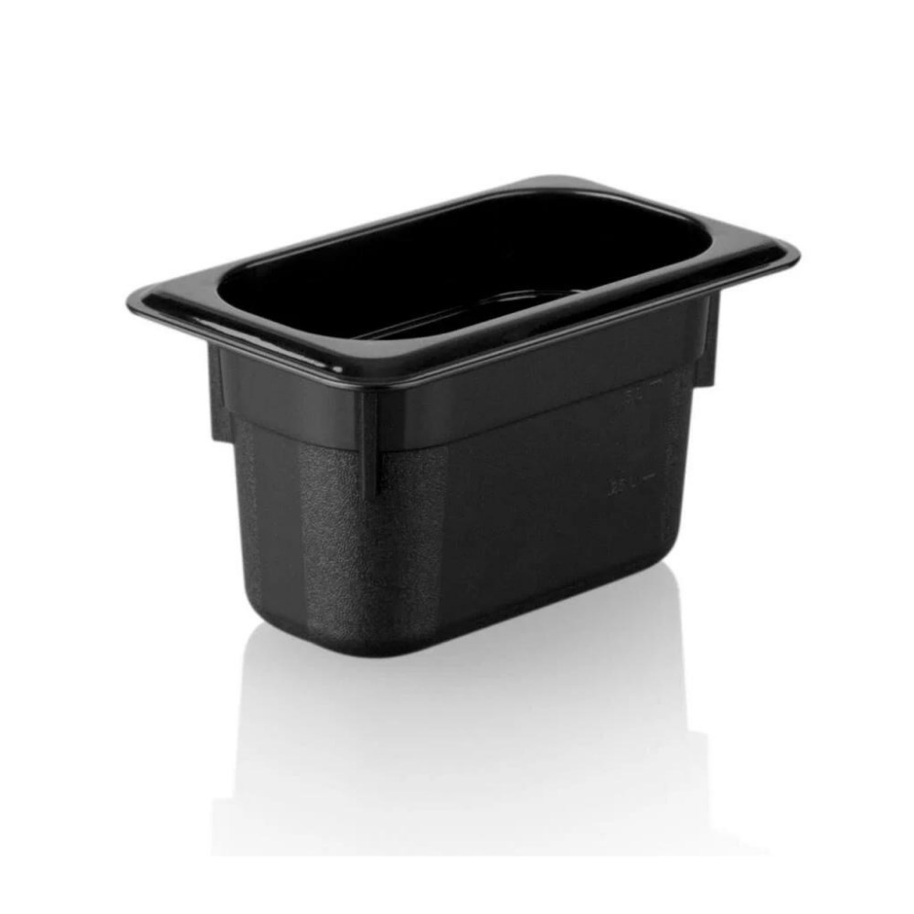 Polikarbon Siyah Gastronom Küvet 1/9 100 mm
