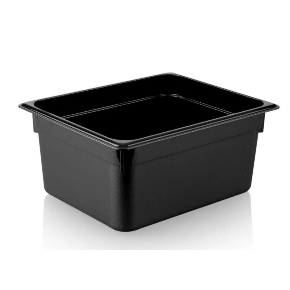 Polikarbon Siyah Gastronom Küvet 1/2 150 mm