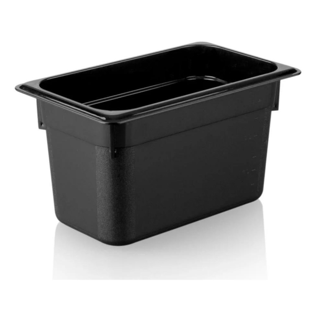 Polikarbon Siyah Gastronom Küvet 1/4 150 mm
