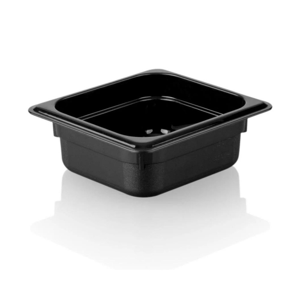 Polikarbon Siyah Gastronom Küvet 1/6 65 mm