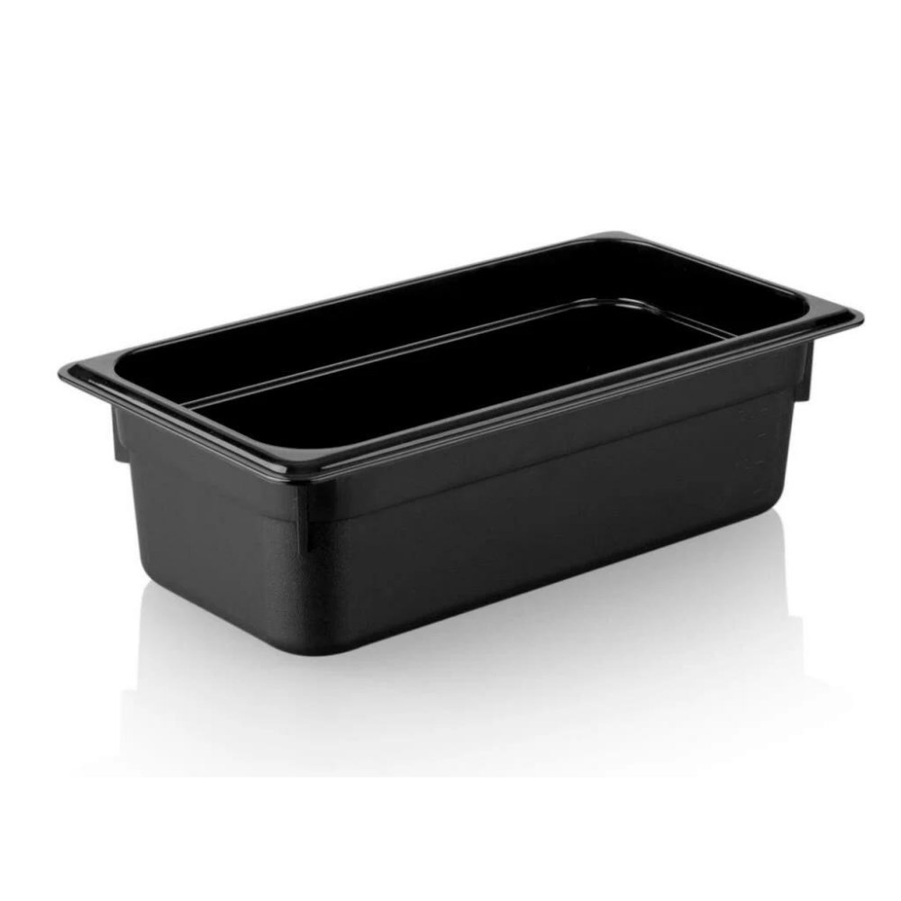 Polikarbon Siyah Gastronom Küvet 1/3 100 mm