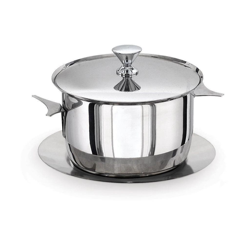 Termoslu Çelik Buz Kovası - Ay Saplı ve Tabaklı