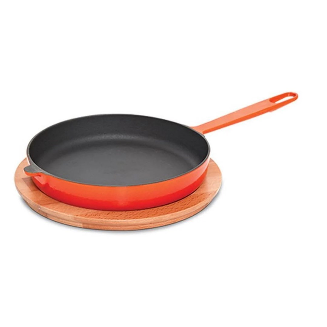 Döküm Düz Tava Ahşabı 24 cm