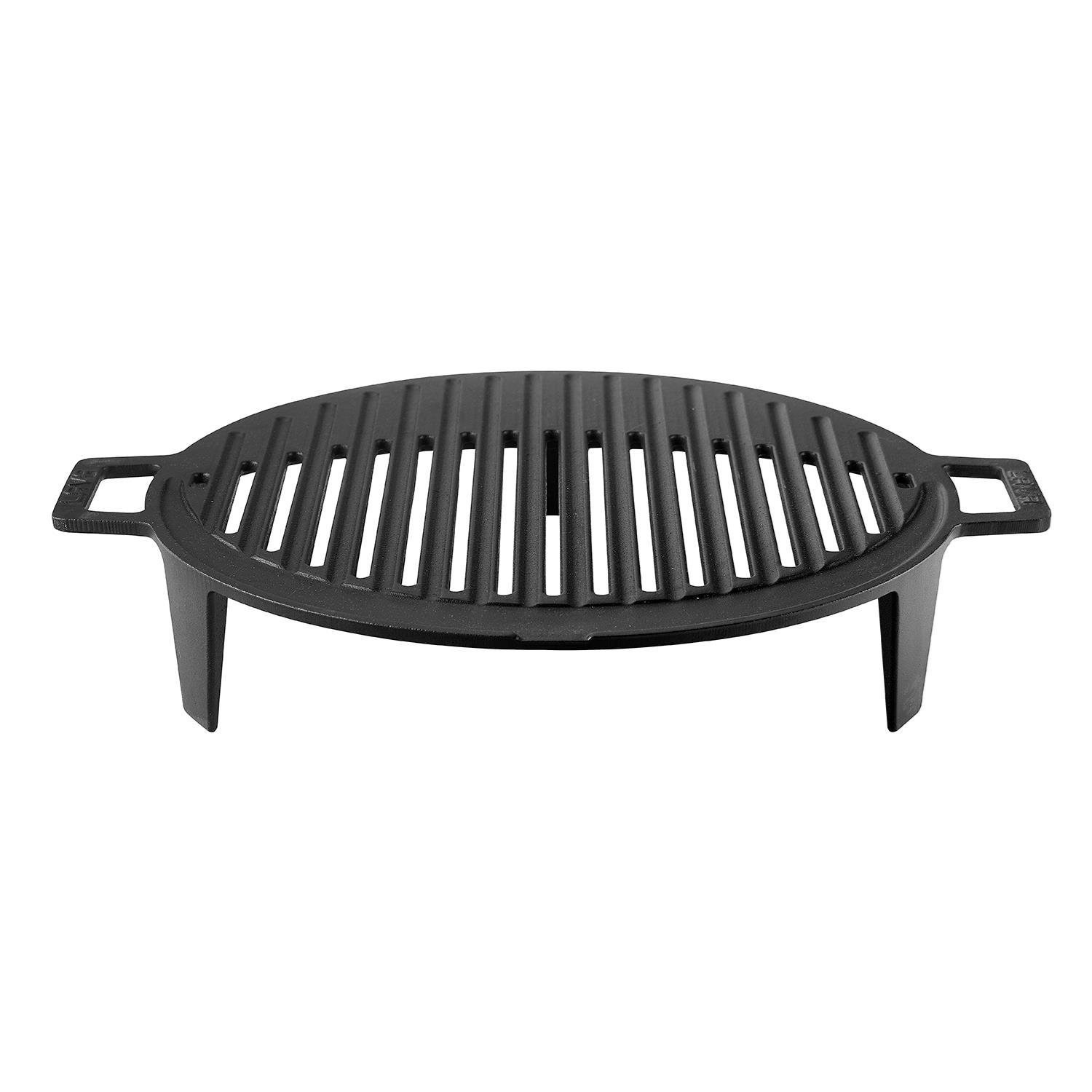 Döküm Yuvarlak Mangal Izgarası Döküm Demir Yekpare Çift Kulplu Çap (Ø)37 cm