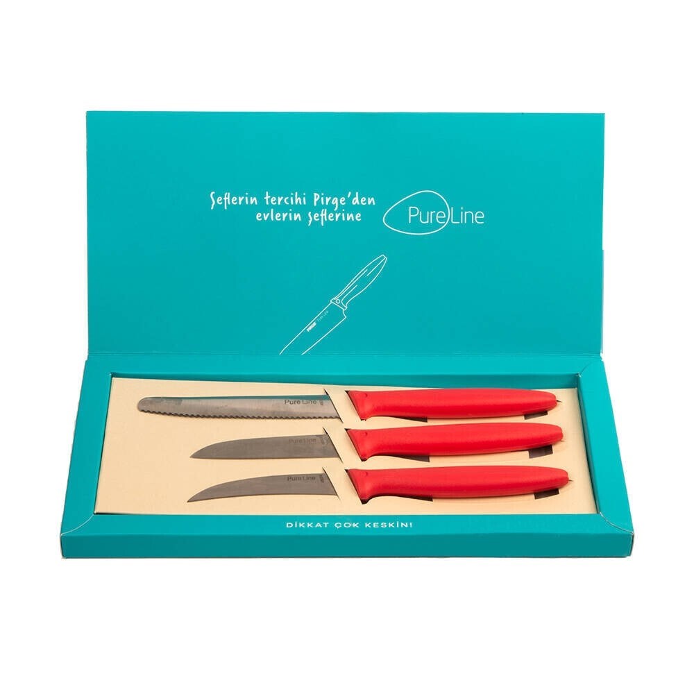 Pure Line Sebze Meyve Bıçak Seti Kırmızı