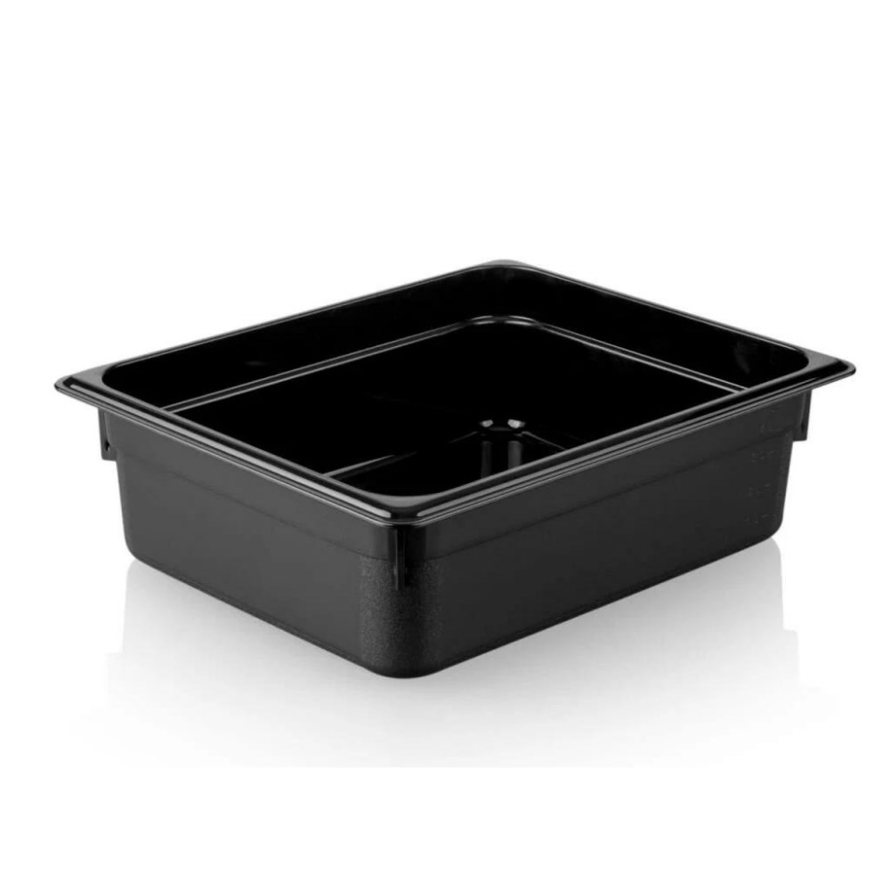 Polikarbon Siyah Gastronom Küvet 1/2 100 mm