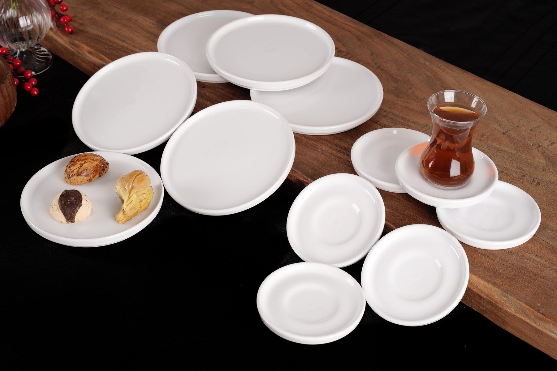 12 Parça 6 Kişilik Çay & Pasta Sunum, Servis Seti