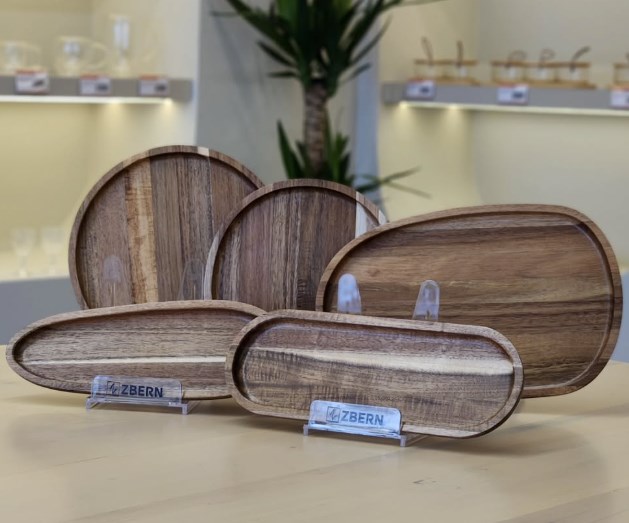 ZBERN Doğal Ahşap Sunum Tabağı Seti – Oval & Yuvarlak Modeller