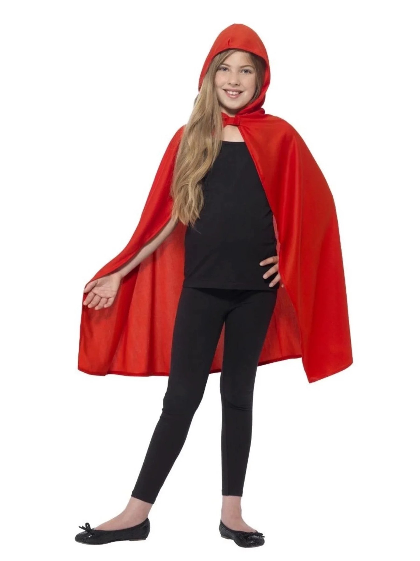 ANKAVERSE® Kırmızı Renk Kapşonlu Kumaş Pelerin 90 Cm