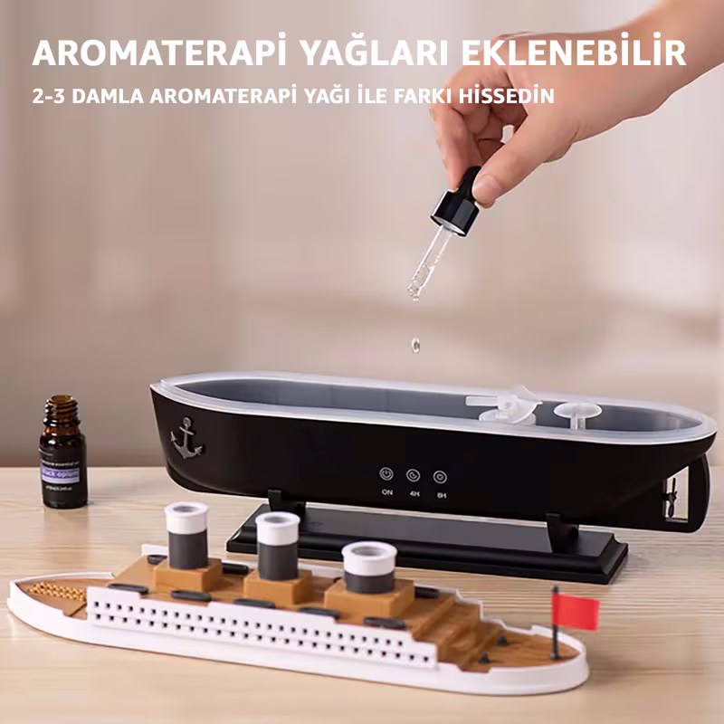 Titanic Aromaterapi Hava Nemlendirici Kuruluğu Önlemek Için Verimli Gemi Dizaynlı Difüzör — Sonxshoop — görsel 2