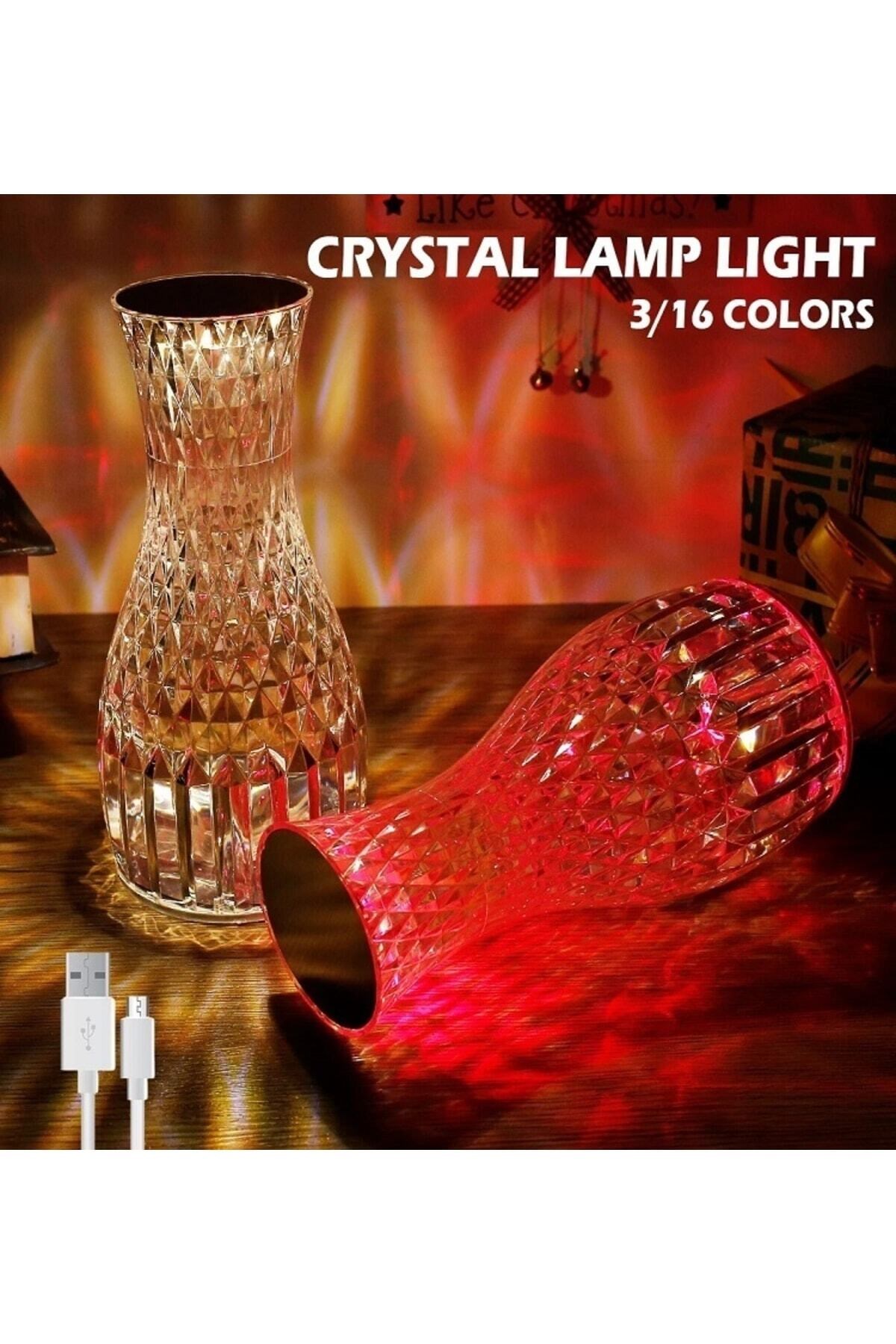 Kristal Masa Lambası Rgb Renk Değiştiren Gece Lambası 16 Renk Ve 4 Mod Dokunmatik Kontrol — Sonxshoop — görsel 3