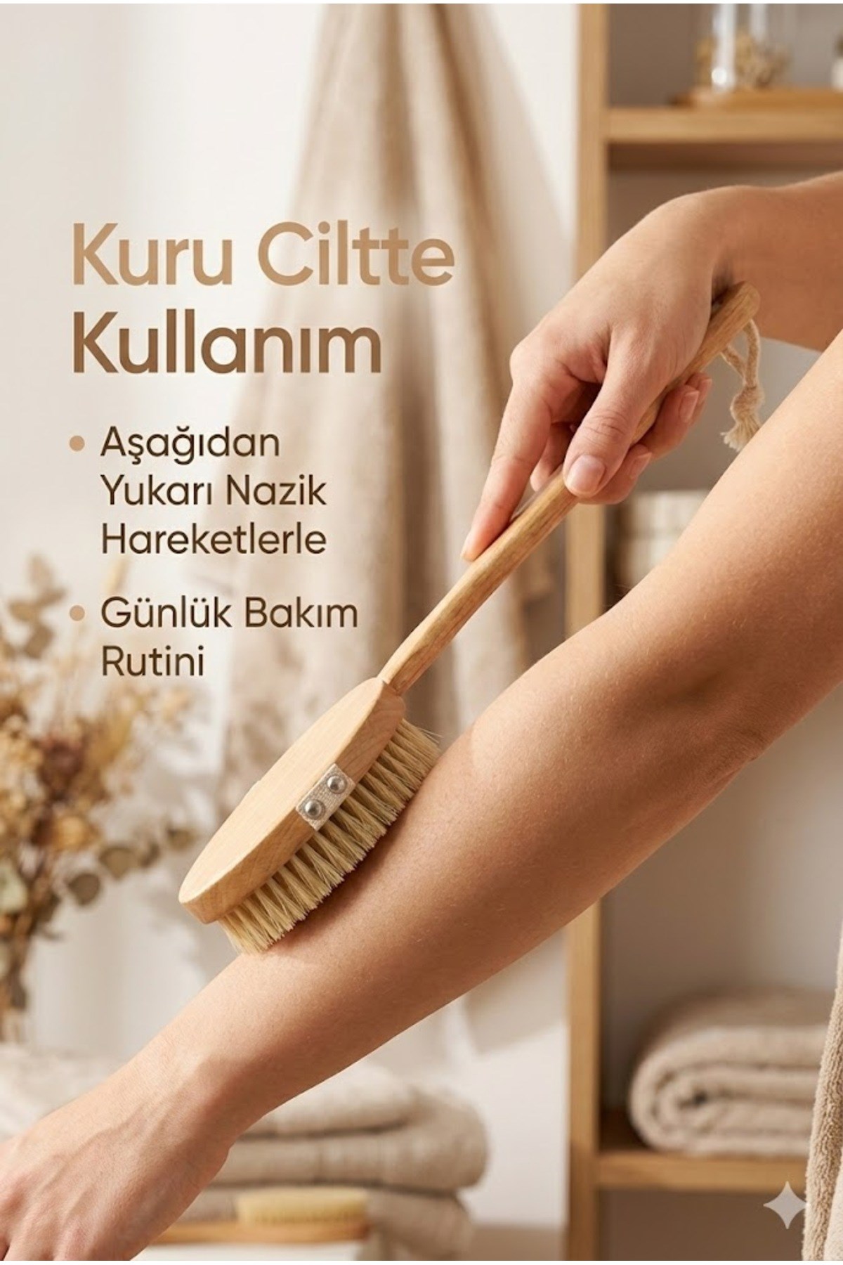Saplı Doğal Vücut Fırçası – Sırt İçin Uzun Saplı, Kuru Fırçalama ve Masaj Etkili — Sonxshoop — görsel 3