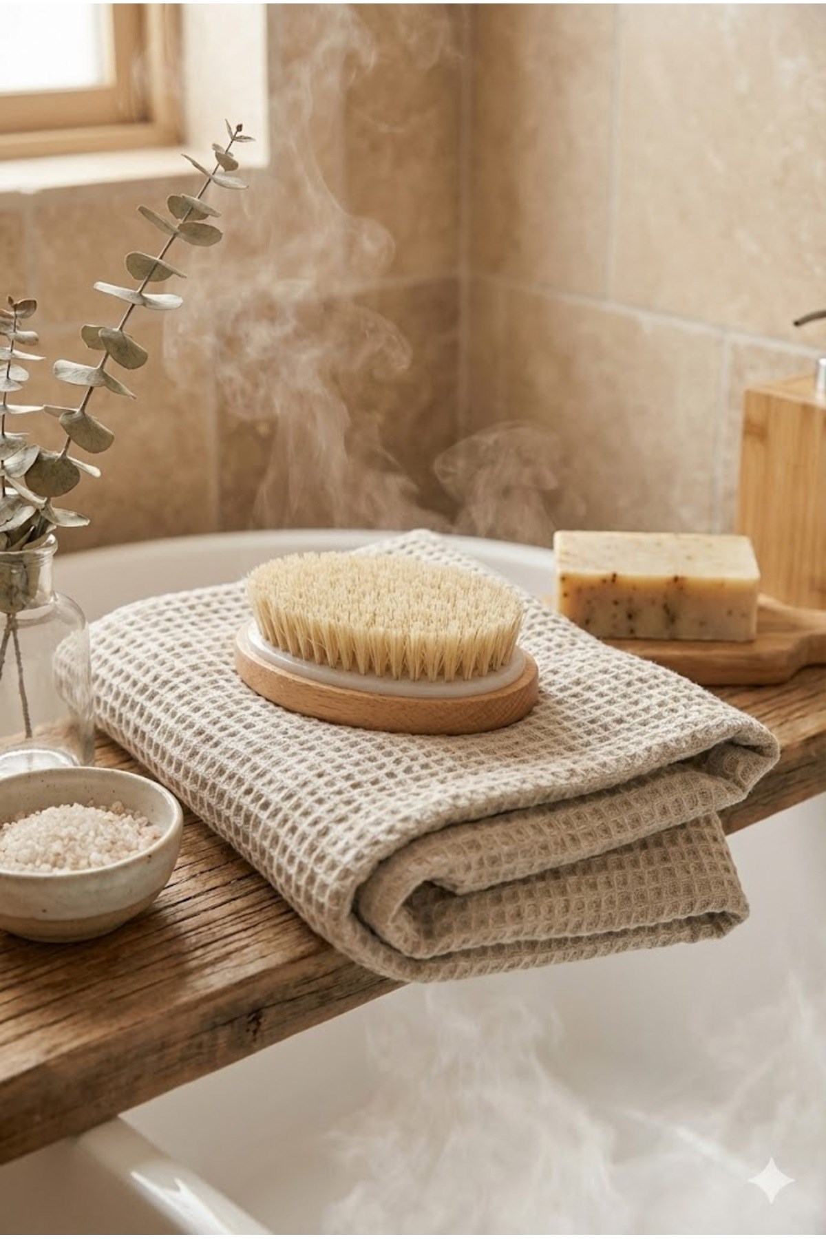 Doğal Vücut Fırçası – Kuru Fırçalama, Masaj ve Peeling Etkili Cilt Bakım Fırçası — Sonxshoop — görsel 2
