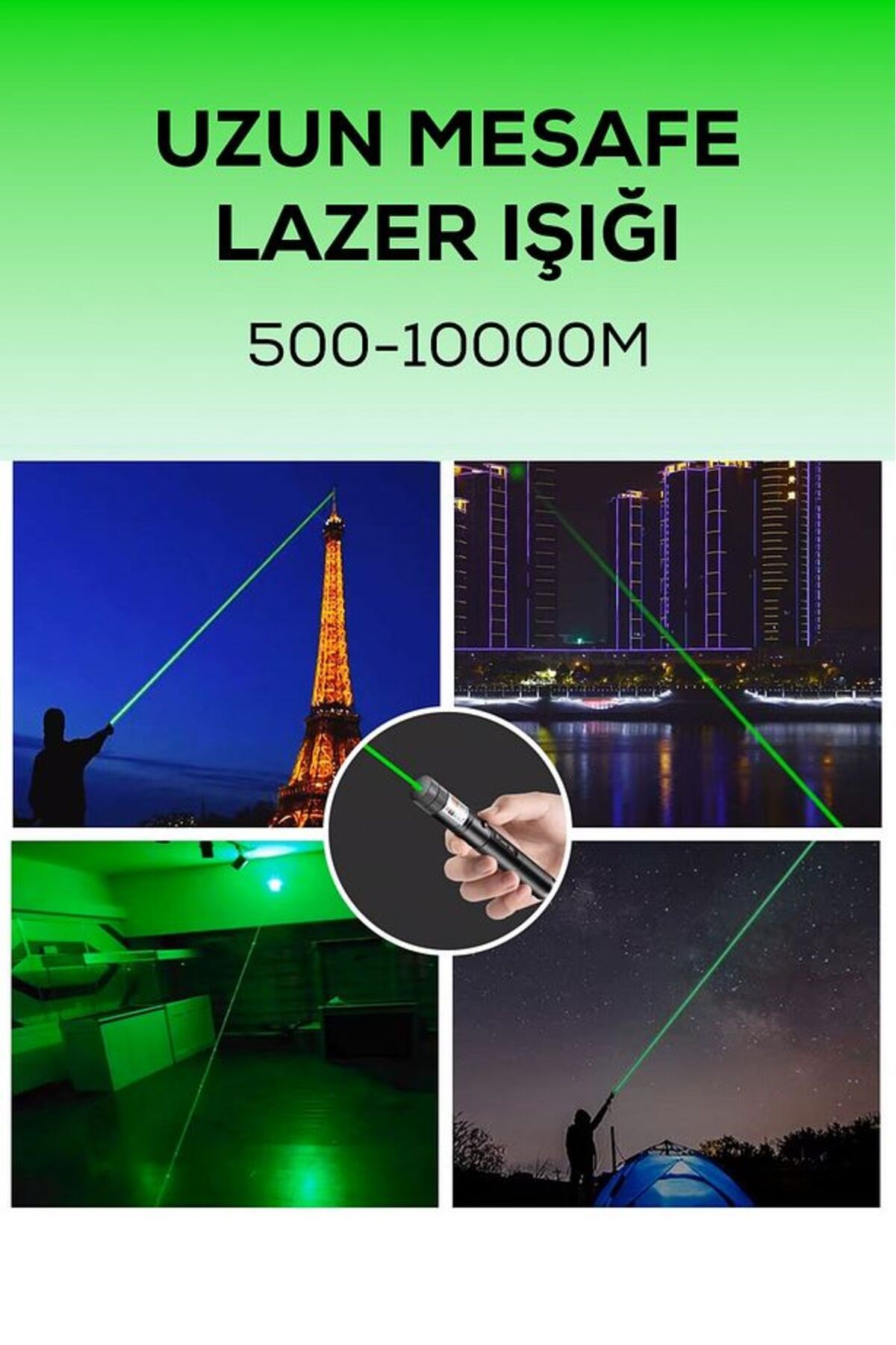 ULTRA güçlü Yeşil Şarjlı Lazer Pil Anahtar - Uzun Menzilli, Güçlü Ve Çoklu Işık Efektli Er — Sonxshoop — görsel 3
