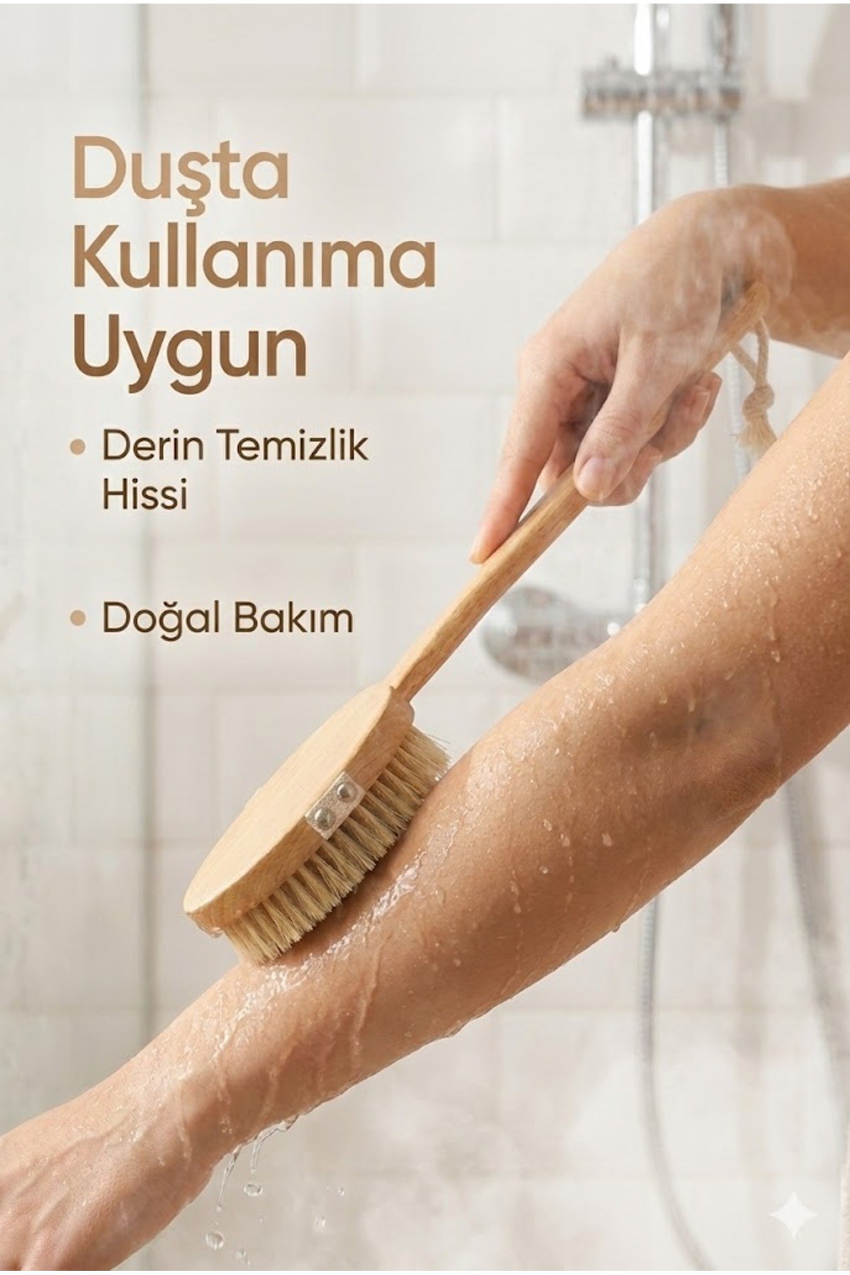 Saplı Doğal Vücut Fırçası – Sırt İçin Uzun Saplı, Kuru Fırçalama ve Masaj Etkili — Sonxshoop — görsel 4