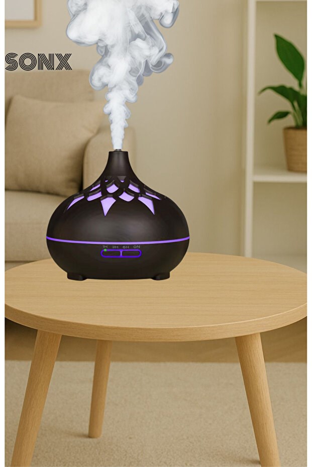 Aroma Difüzör Gece Işığı 7 Led DESENLİ Nemlendirici Kumandalı Buhar Makinesi 550 ml — Sonxshoop — görsel 4