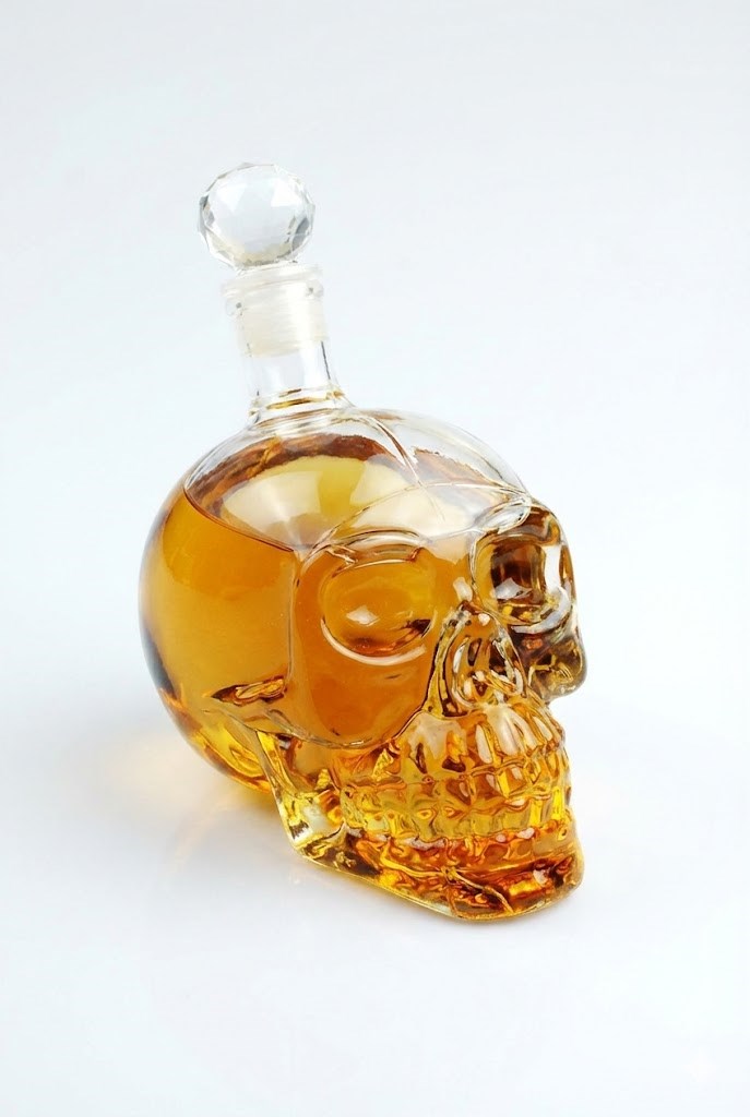 Crystal Head Kuru Kafa Cam Şişe  Hediyelik Sürahi (350 ML)