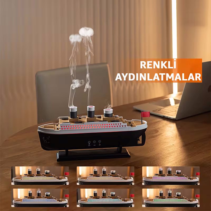 Titanic Aromaterapi Hava Nemlendirici Kuruluğu Önlemek Için Verimli Gemi Dizaynlı Difüzör — Sonxshoop — görsel 6