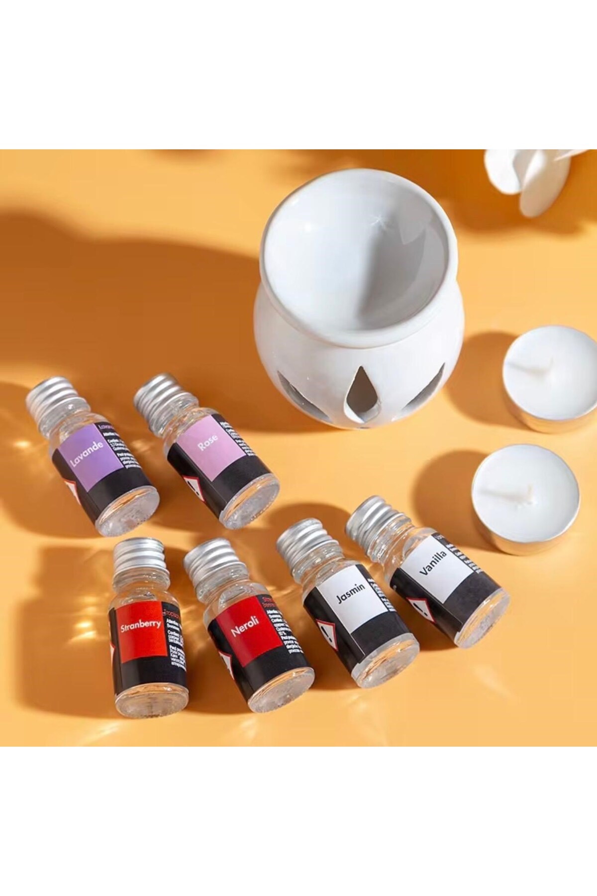 Sonx 3 lü Aromaterapi Uçucu Yağ Seti ve Seramik Buhurdanlık - Rahatlatıcı Oda Kokusu & Spa Deneyimi — Sonxshoop — görsel 4