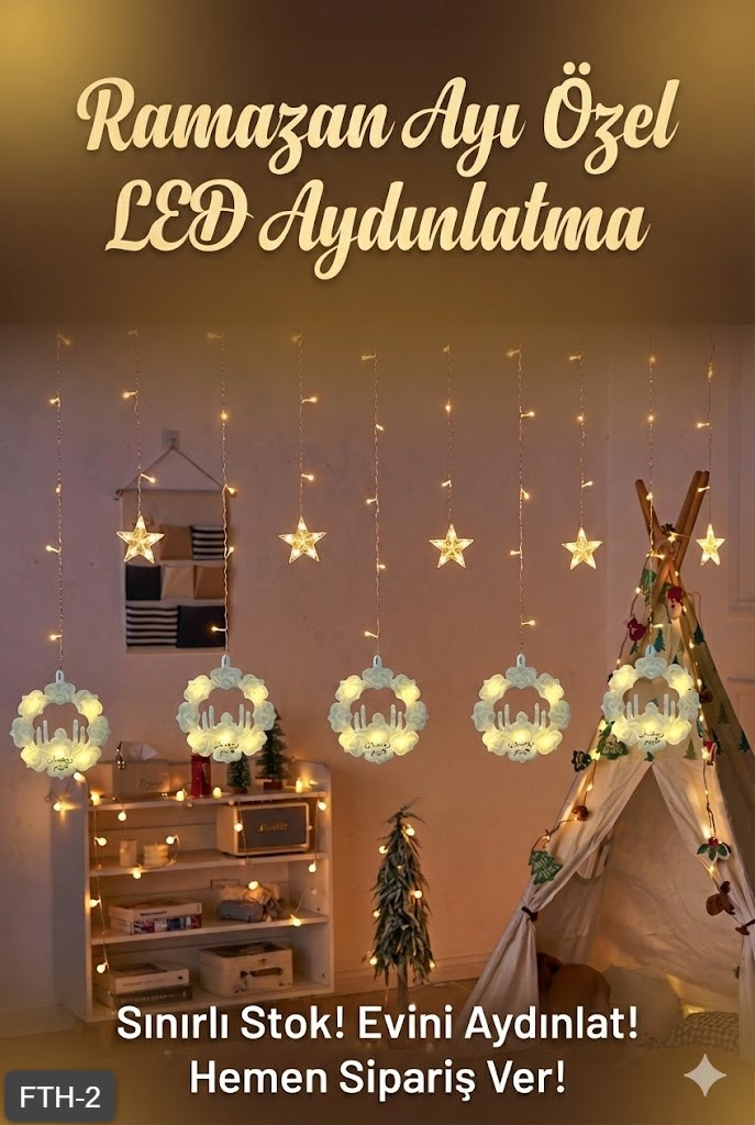 Ramazan Perde LED Işık 3 Metre — Sonxshoop