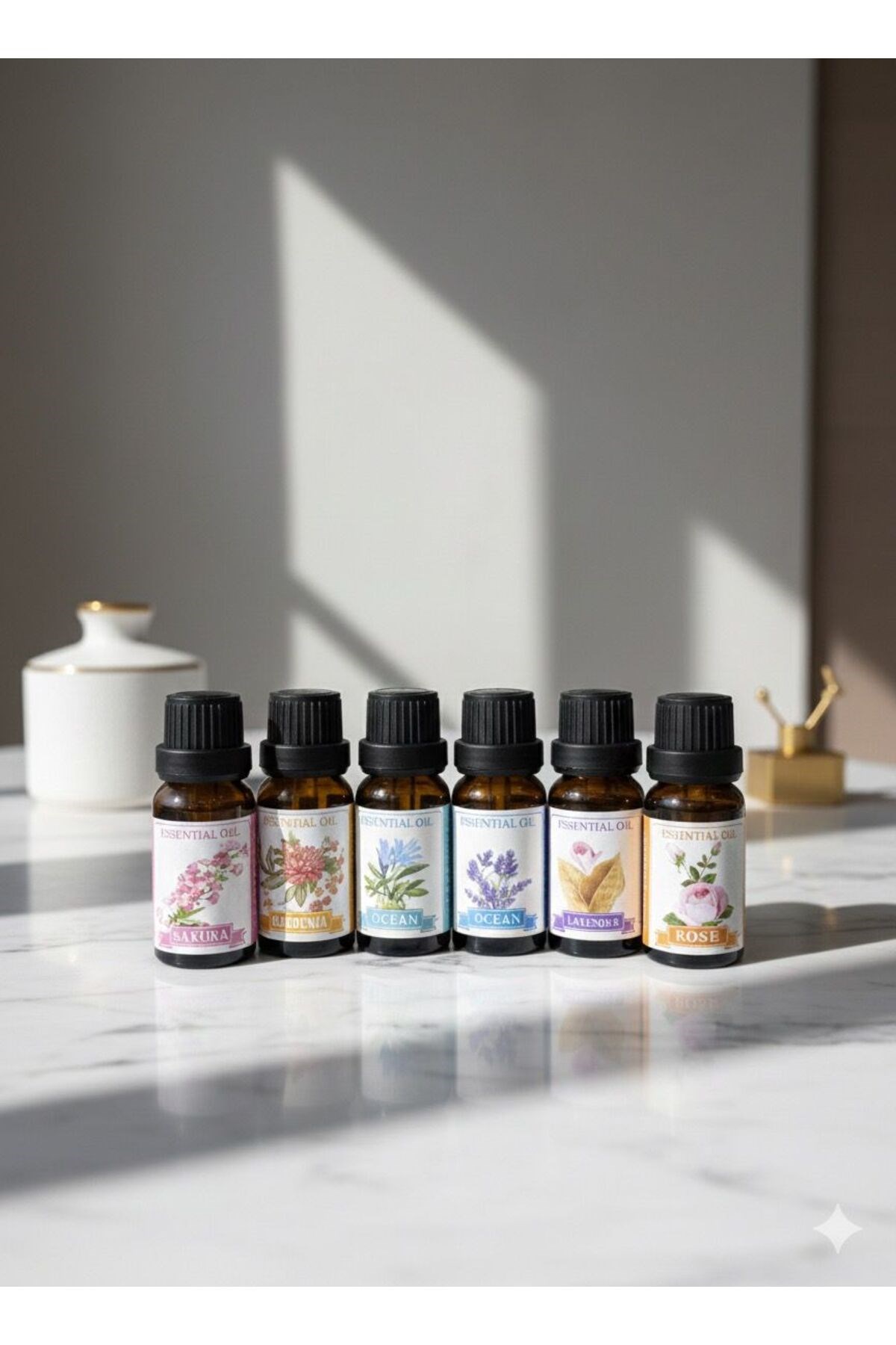 6’lı Esans Yağ Seti – Difüzör, Oda Kokusu, Mum ve Sabun Yapımına Uygun