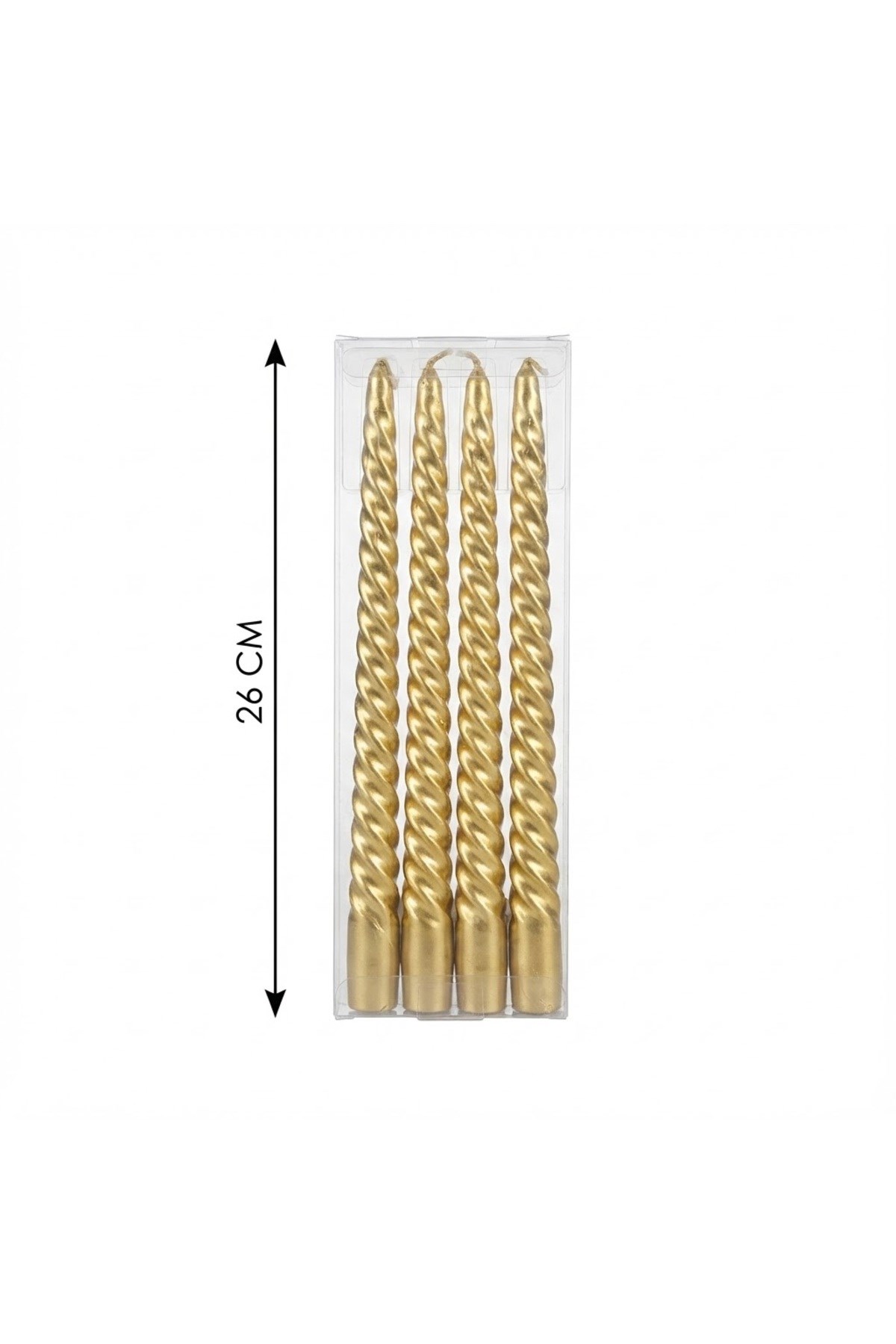 4'lü Lüks Burgu Şamdan Mumu 26 cm - Damlatmaz Spiral Dekoratif Mum Seti — Sonxshoop — görsel 4