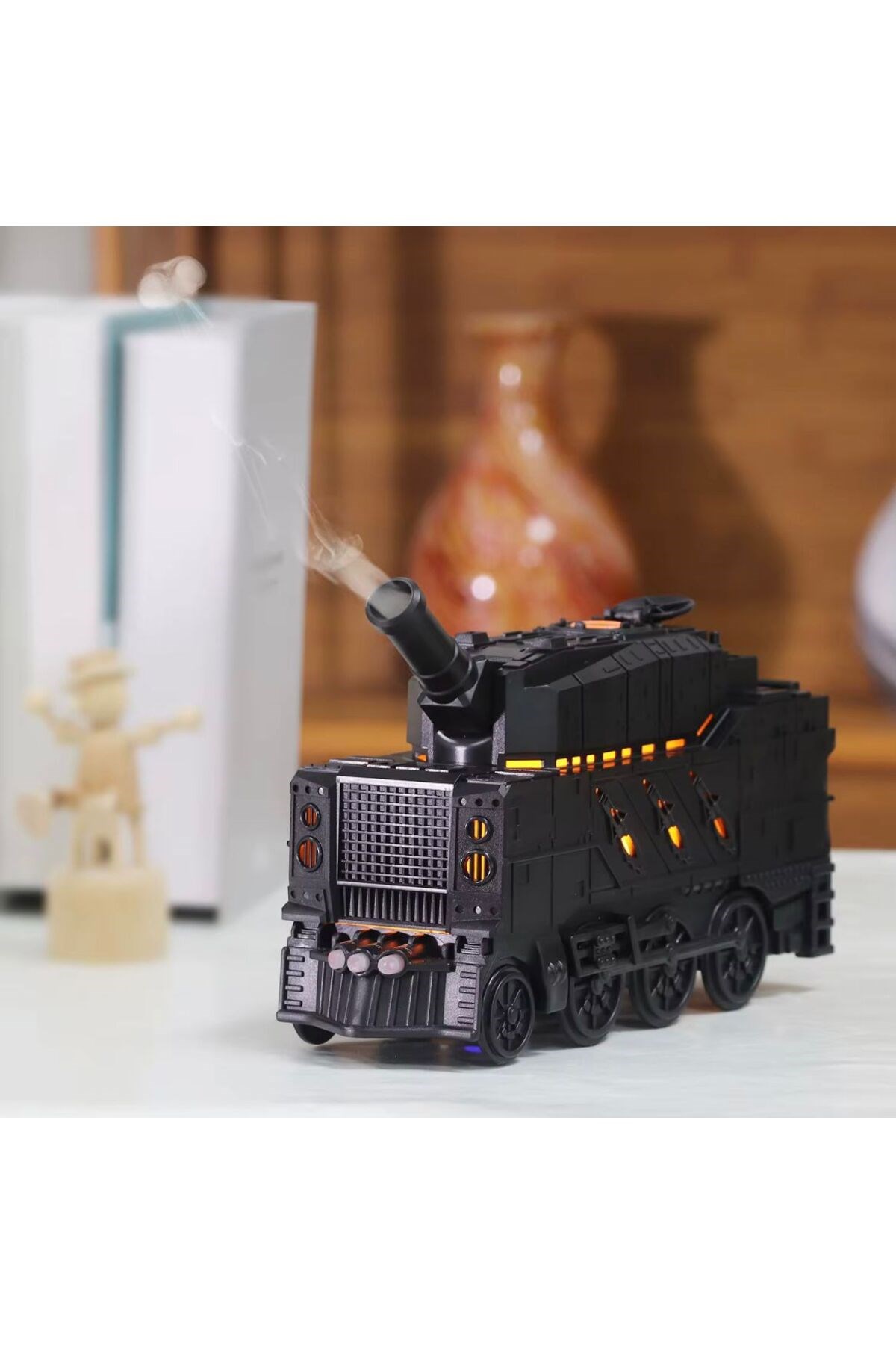 Buhar Efektli Zırhlı Tren Tasarımlı Aromaterapi Hava Nemlendirici – LED Işıklı, Sessiz ve USB Şarjlı — Sonxshoop — görsel 4