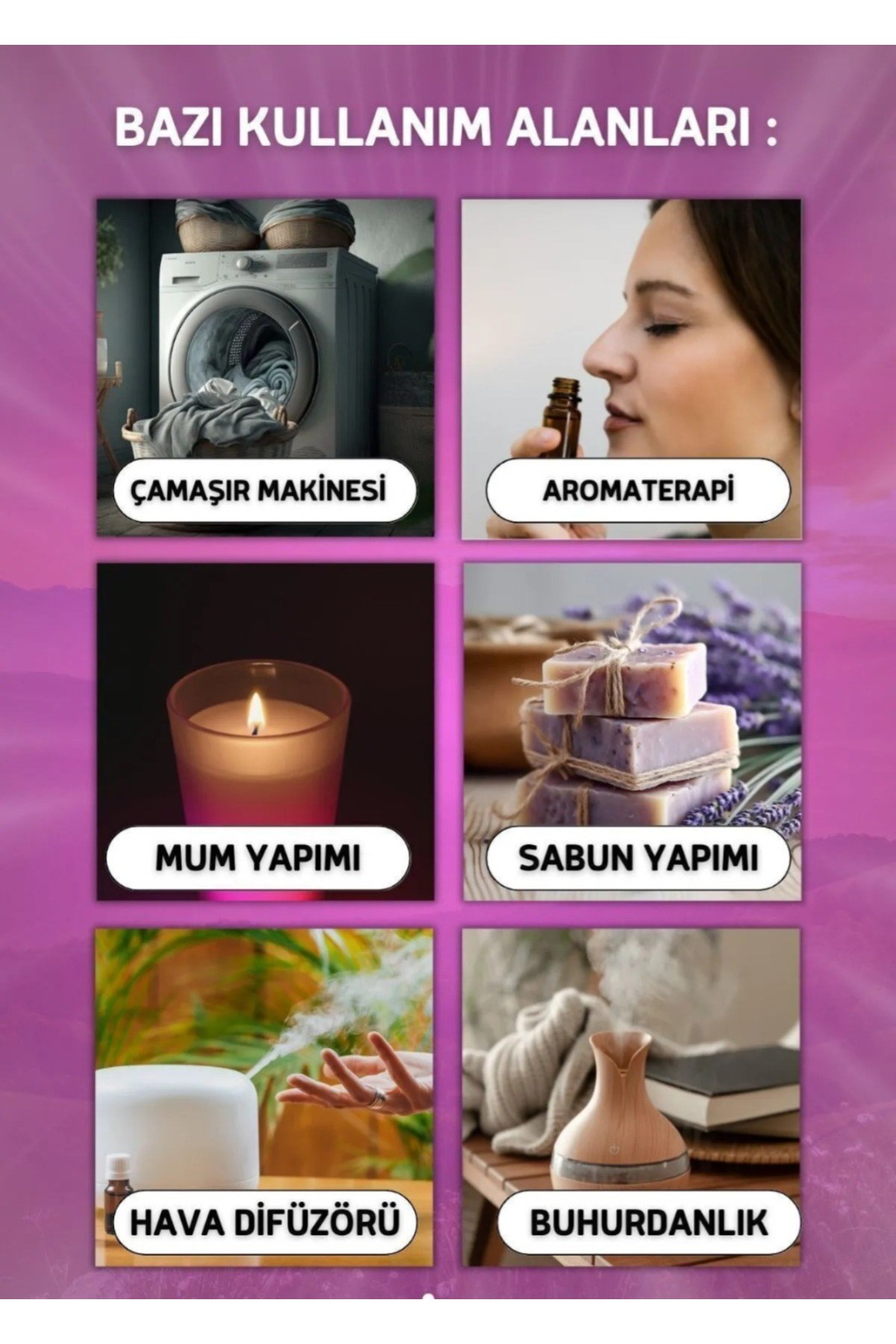 Favori 10'lu Set Esansiyel Uçucu Yağ Buhurdanlık Hava Nemlendirici Aroma Difüzörü Kokusu Esans — Sonxshoop — görsel 4