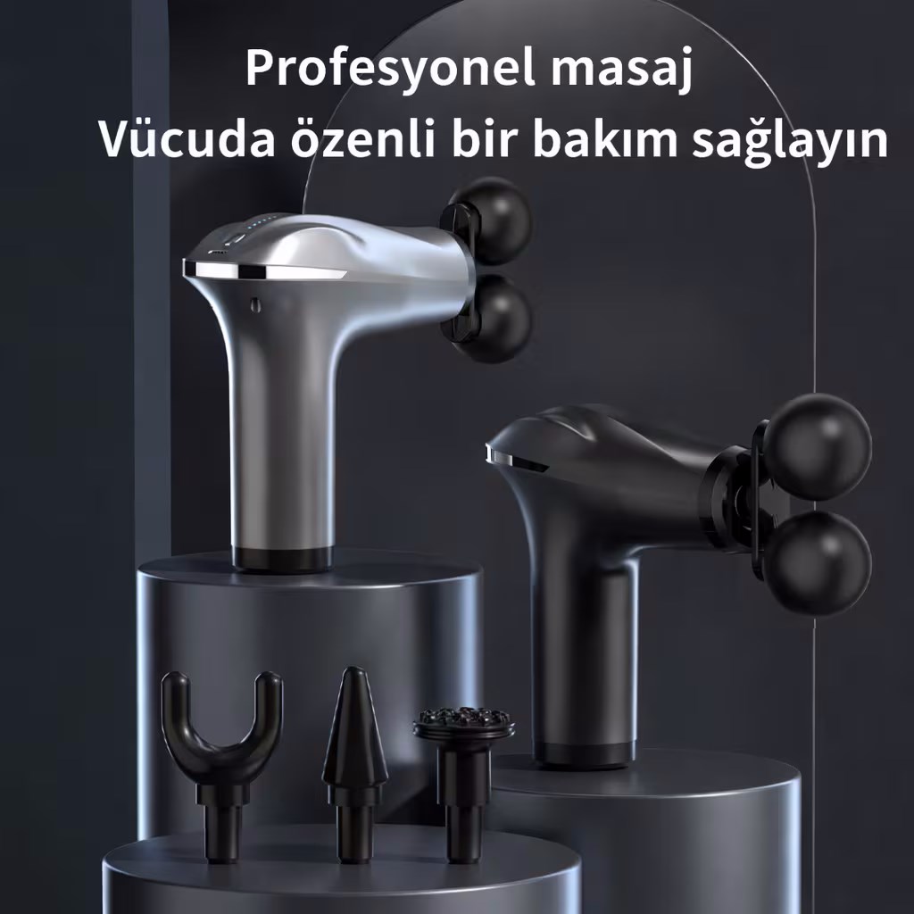 4 Başlıklı Şarjlı Masaj Tabancası Bel Sırt Boyun Bacak Kas Rahatlatıcı — Sonxshoop — görsel 3