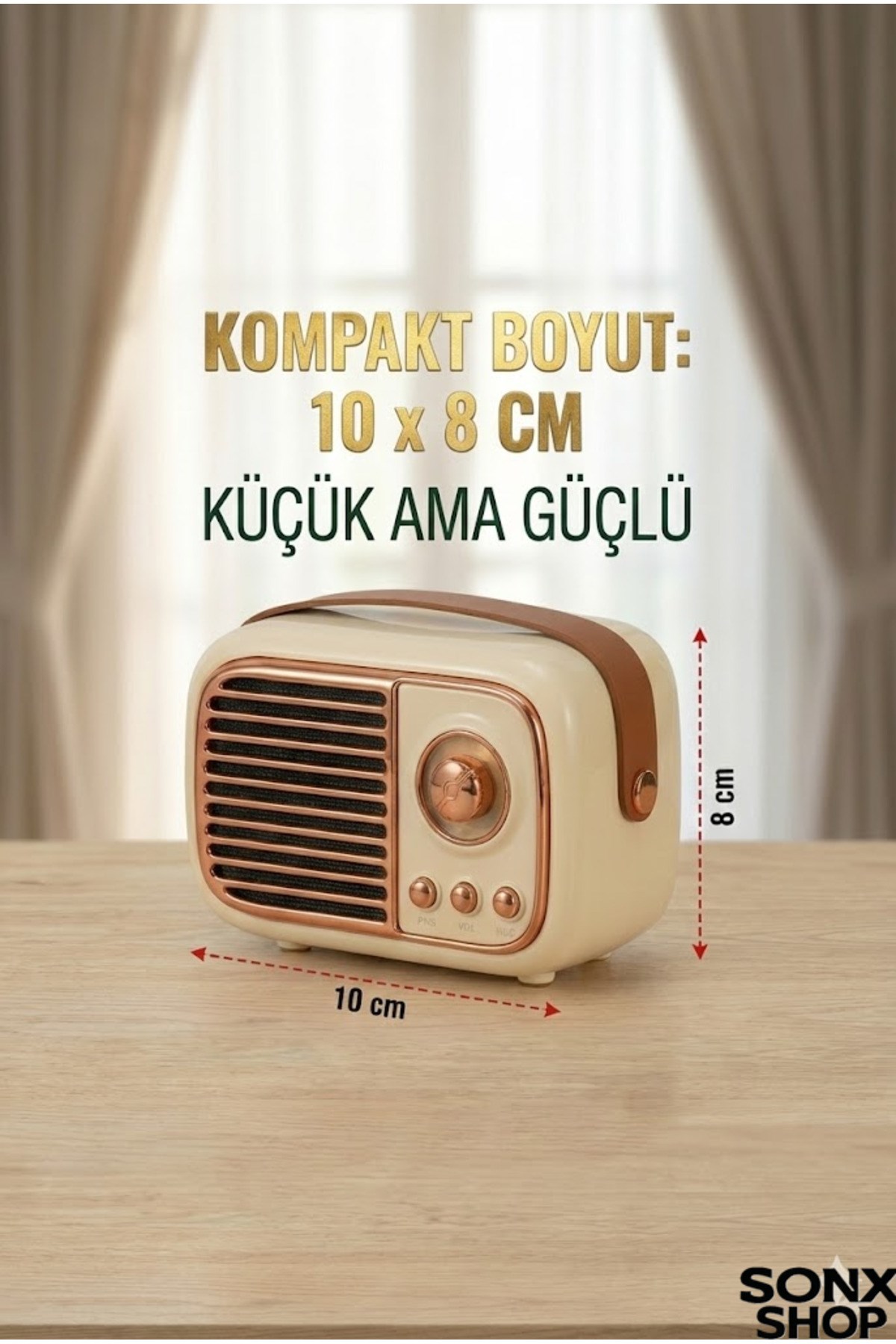 Nostaljik Retro Bluetooth Hoparlör FM Radyo ve USB Girişli Yüksek Ses Kaliteli Taşınabilir speaker — Sonxshoop — görsel 3