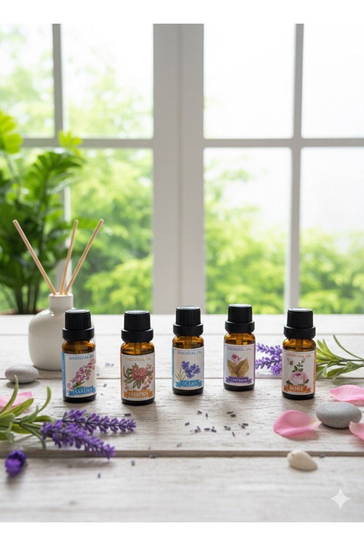 6’lı Esans Yağ Seti – Difüzör, Oda Kokusu, Mum ve Sabun Yapımına Uygun