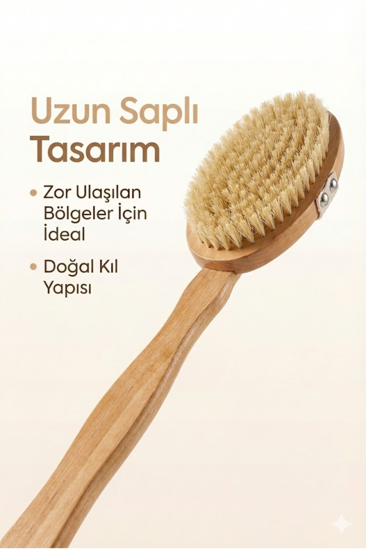 Saplı Doğal Vücut Fırçası – Sırt İçin Uzun Saplı, Kuru Fırçalama ve Masaj Etkili — Sonxshoop — görsel 2