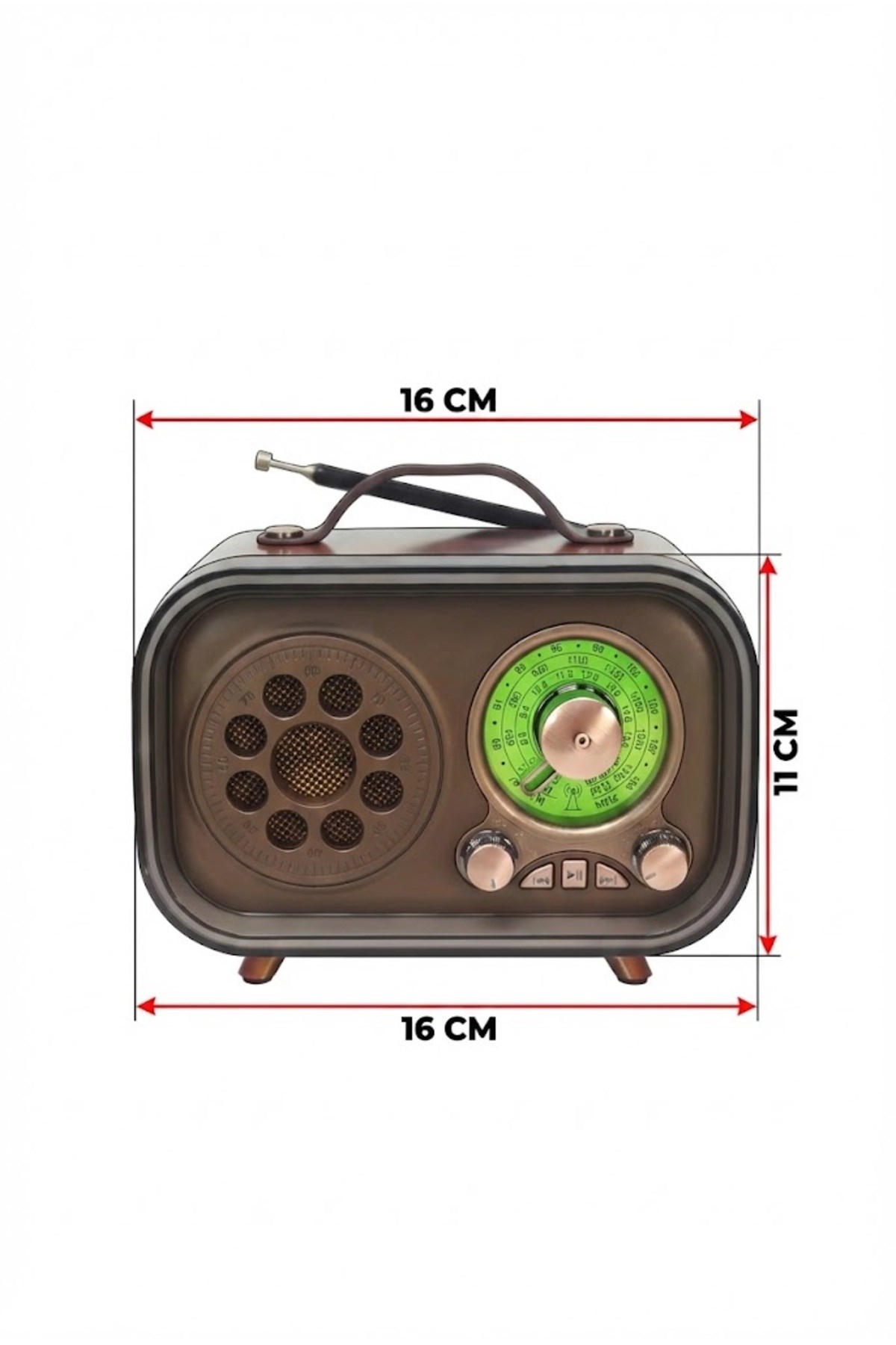 Retro Bluetooth Radyo Hoparlör USB TF Kart AUX FM Taşınabilir Nostaljik Tasarım — Sonxshoop — görsel 2