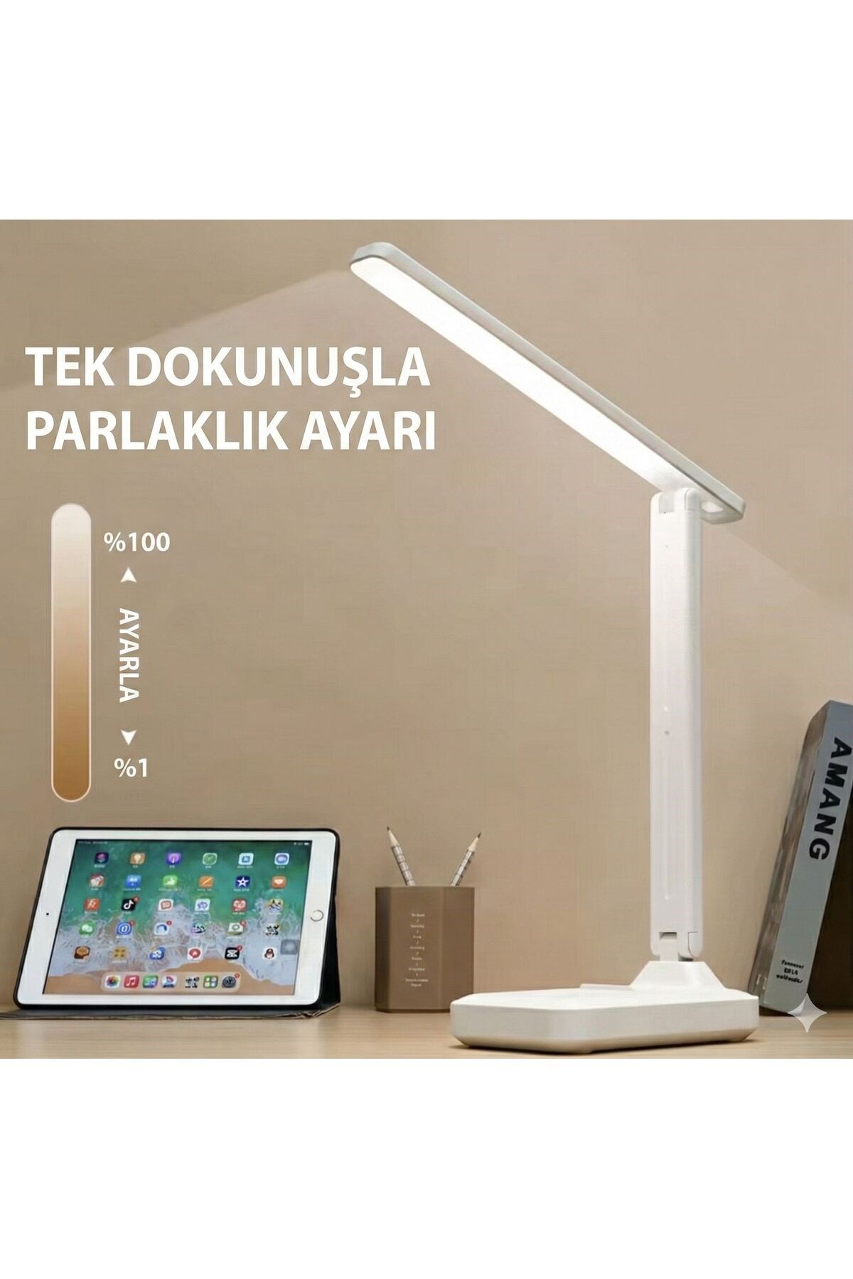 Katlanabilir Dokunmatik Kontrollü Göz Dostu Akıllı LED Masa Lambası – Enerji Tasarruflu — Sonxshoop — görsel 2