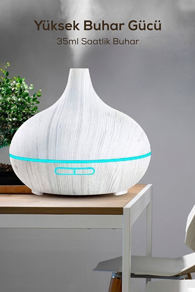 Aroma Difüzör Gece Işığı 7 Led Nemlendirici Kumandalı 550 ml Buhar Makinesi — Sonxshoop — görsel 3