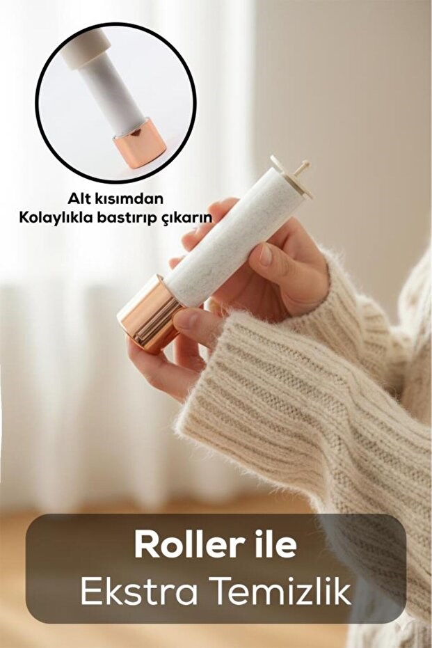 6 Bıçaklı 2 Kademeli Tüy Tiftik Şarjlı Temizleme Makinesi Ve Tüy Toplama Rulosu (Yedek Bıçaklı) — Sonxshoop — görsel 4