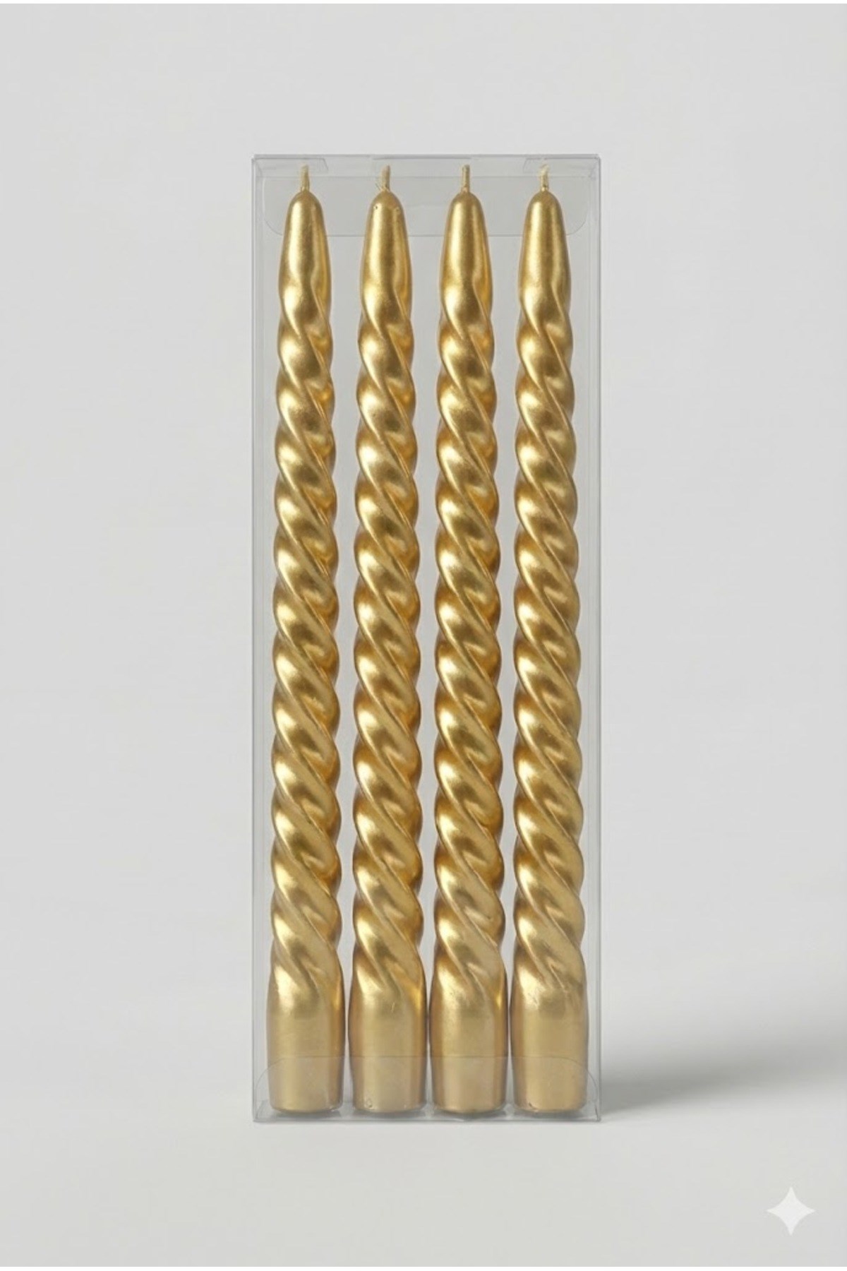4'lü Lüks Burgu Şamdan Mumu 26 cm - Damlatmaz Spiral Dekoratif Mum Seti — Sonxshoop — görsel 2