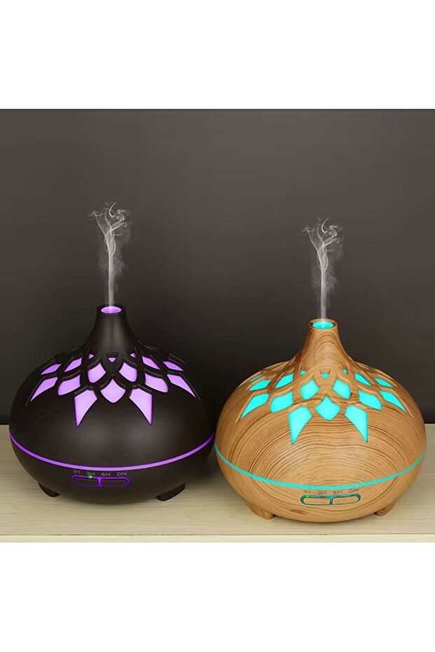 Aroma Difüzör Gece Işığı 7 Led DESENLİ Nemlendirici Kumandalı Buhar Makinesi 550 ml — Sonxshoop — görsel 5