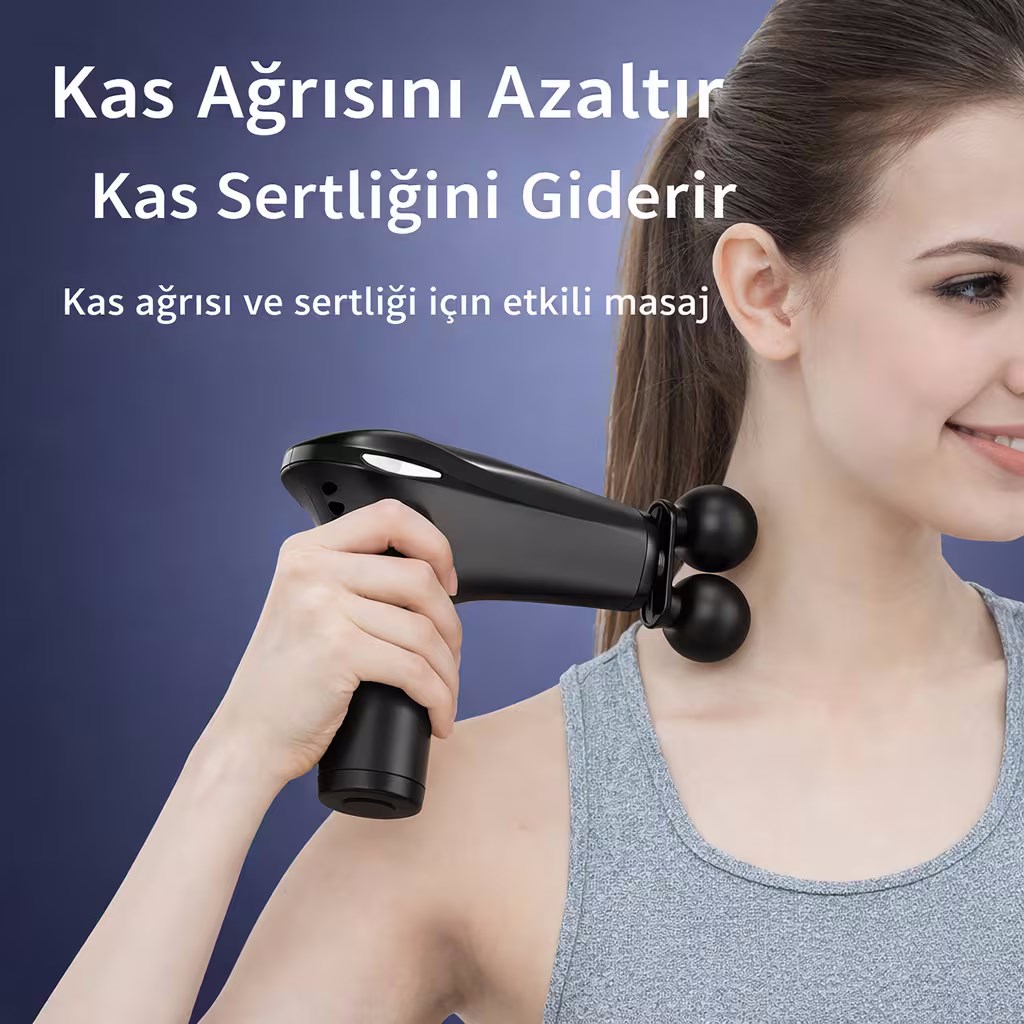 4 Başlıklı Şarjlı Masaj Tabancası Bel Sırt Boyun Bacak Kas Rahatlatıcı — Sonxshoop — görsel 4