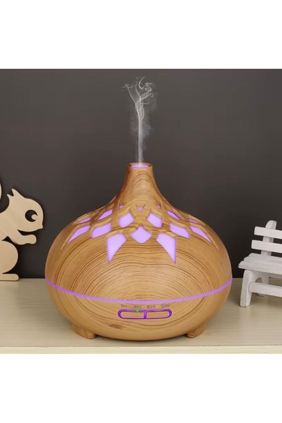 Aroma Difüzör Gece Işığı 7 Led DESENLİ Nemlendirici Kumandalı Buhar Makinesi 550 ml — Sonxshoop — görsel 3