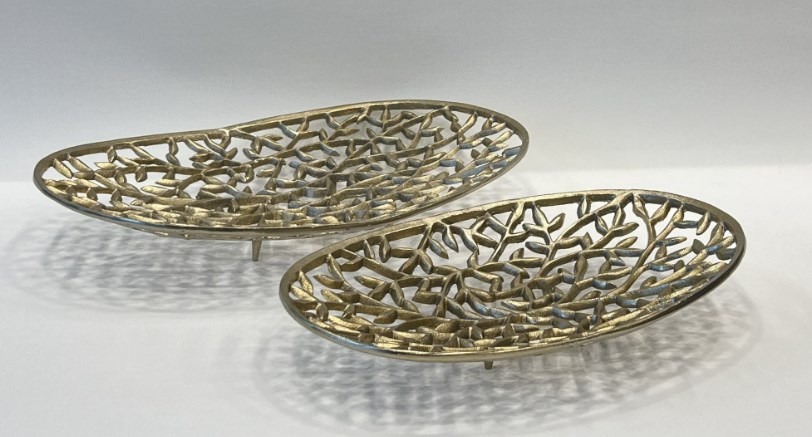 Delikli Pirinç Dekoratif Tabak 2’li Set