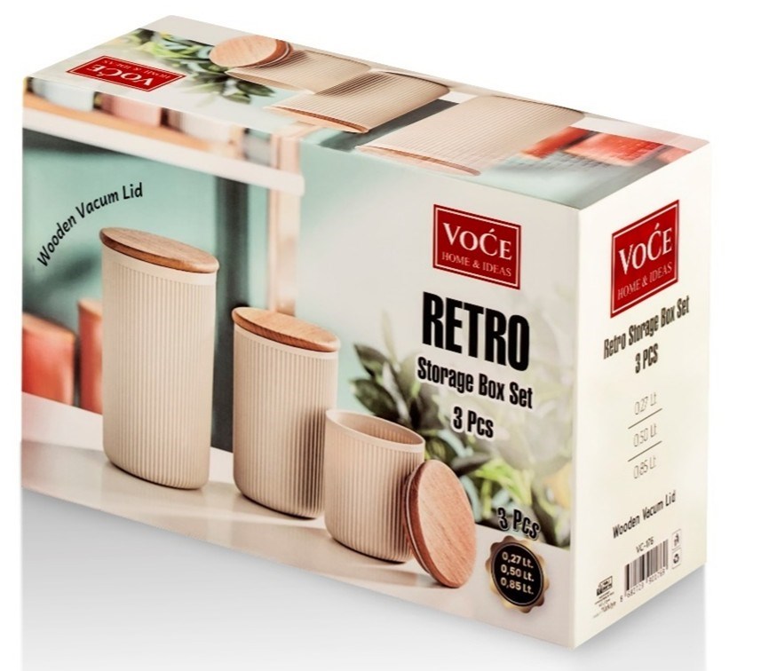RETRO 3'LÜ SAKLAMA SETİ KUTULU