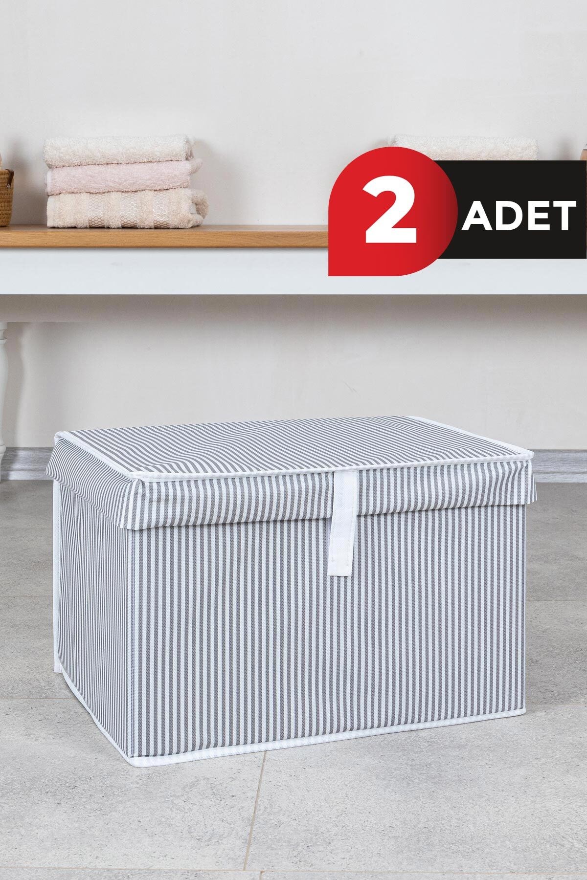 2 Adet Kapaklı Mini Çok Amaçlı Çamaşır-saklama-düzenleme Vb Hurç, Kutu Mini Gri