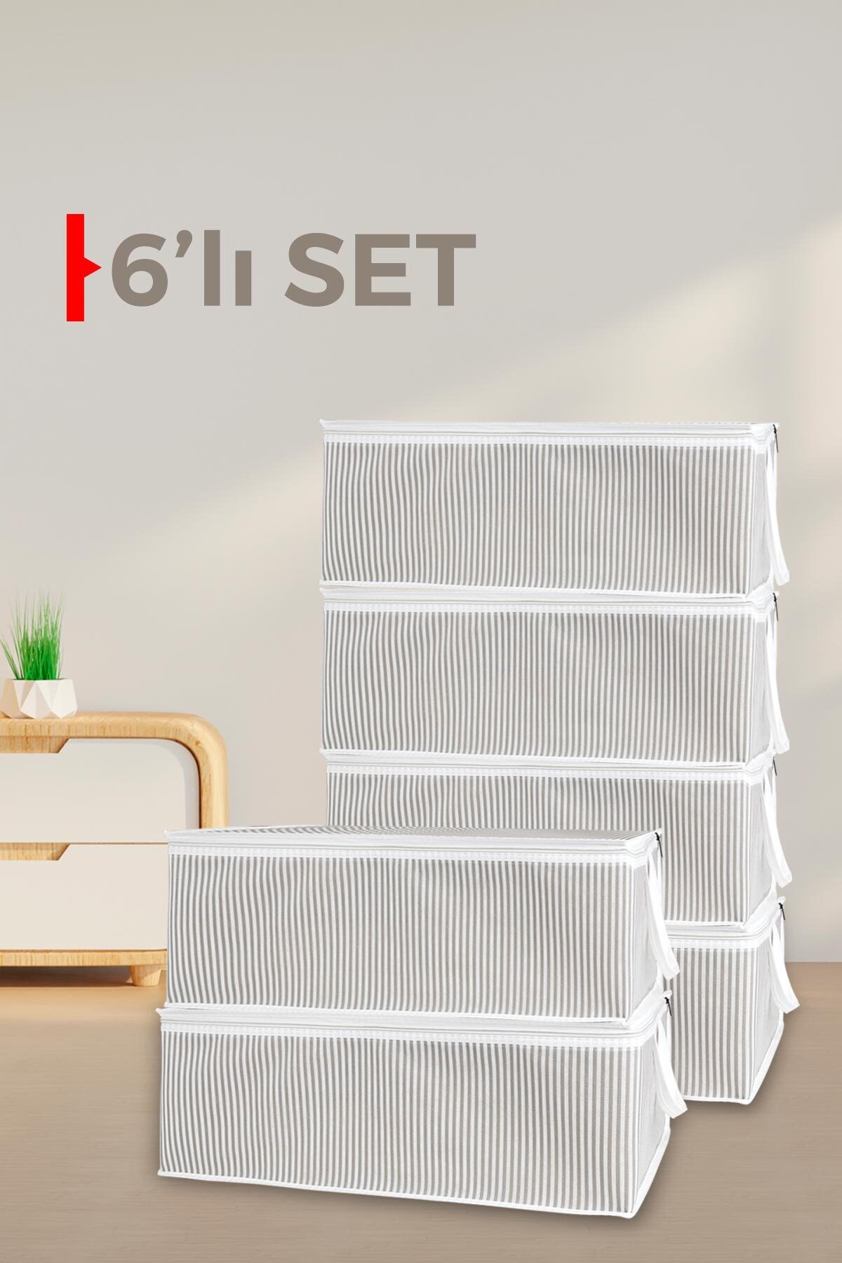 6 Adet Hurç Baskılı Hurç 50 x 30x 20 cm Yastık Kıyafet Battaniye Hurcu