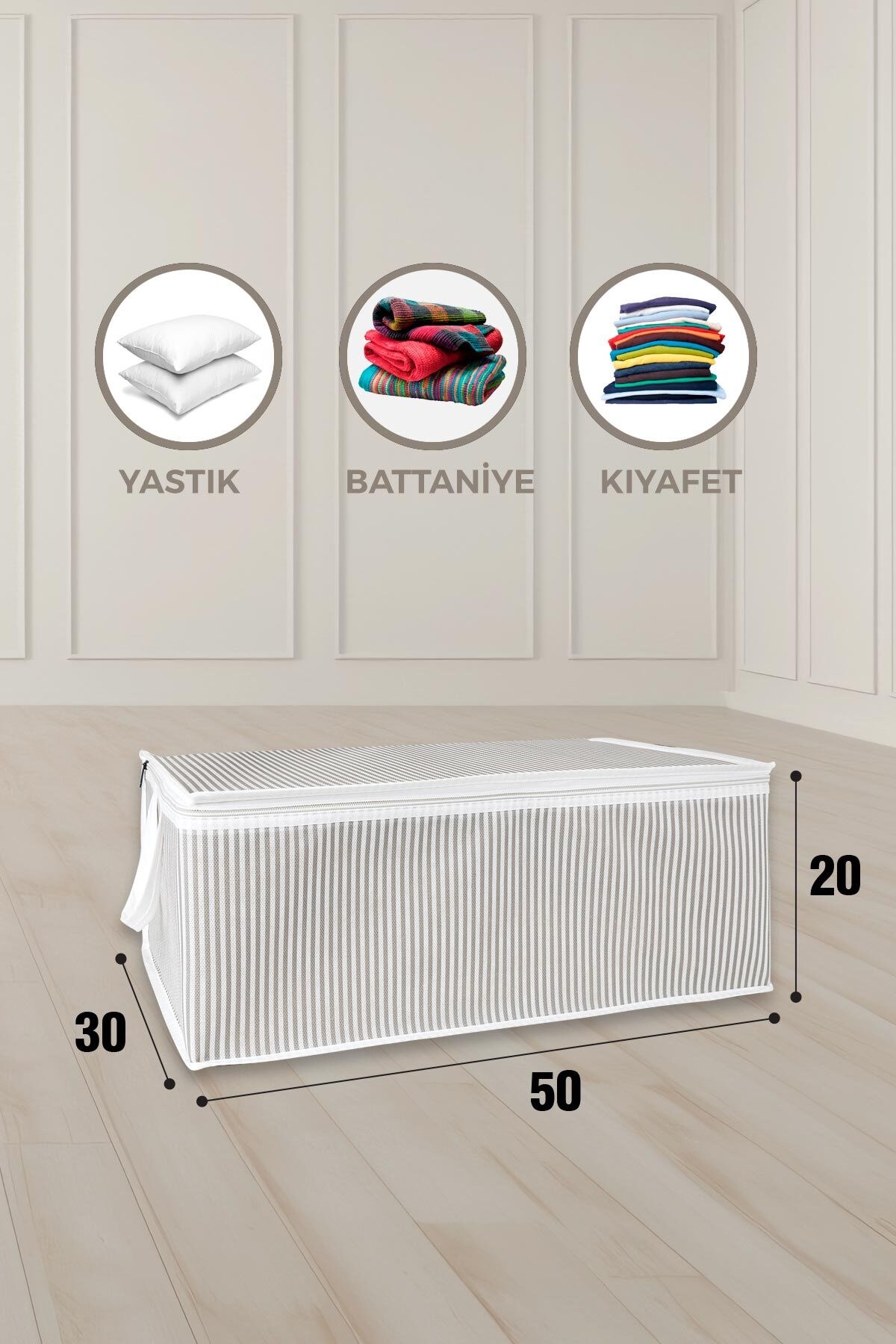 Hurç Baskılı Hurç 50 x 30 x 20 cm Yastık Kıyafet Battaniye Hurcu