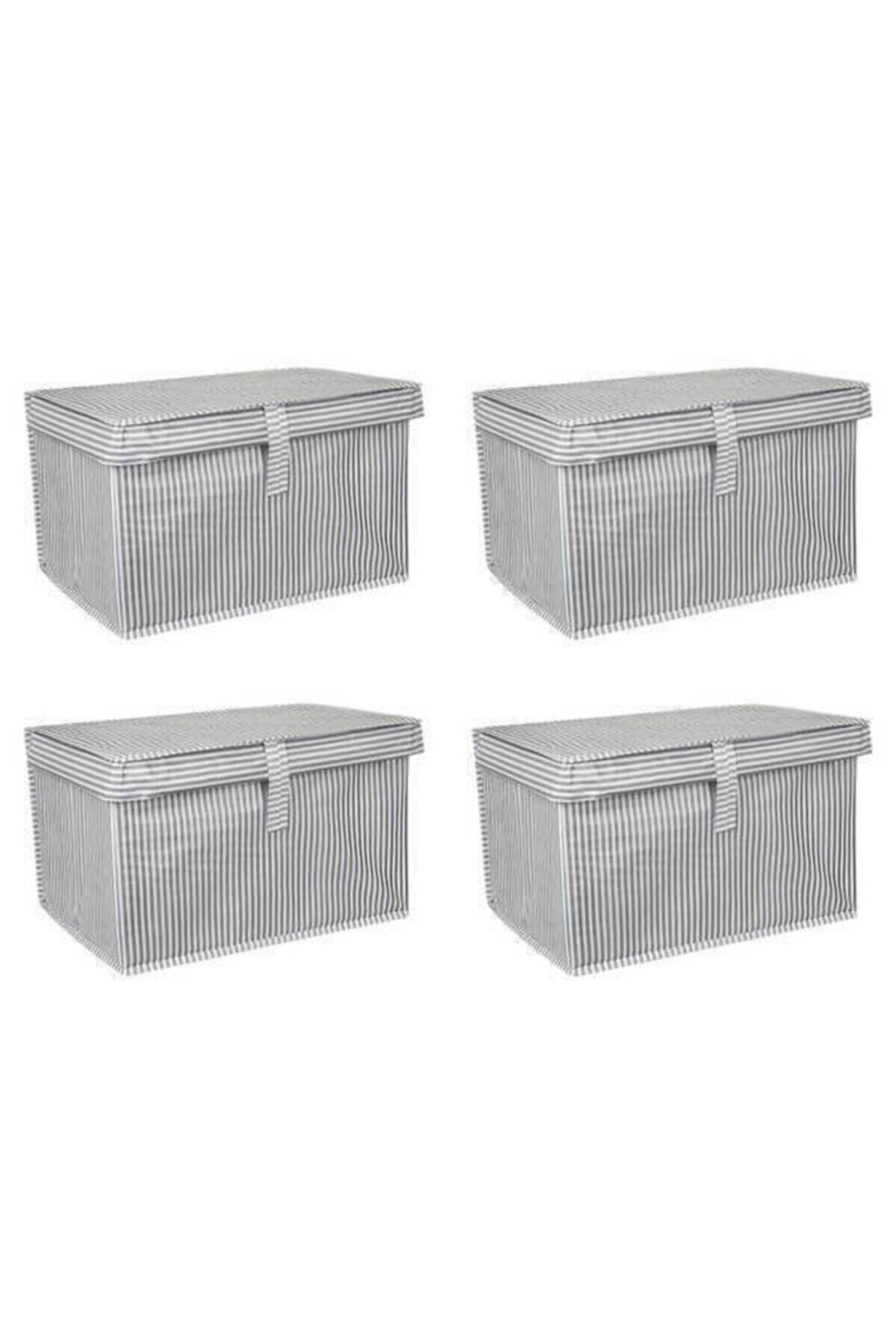4 Adet-kapaklı Mini Çok Amaçlı Çamaşır-saklama-düzenleme Vb Hurç, Kutu Mini Gri